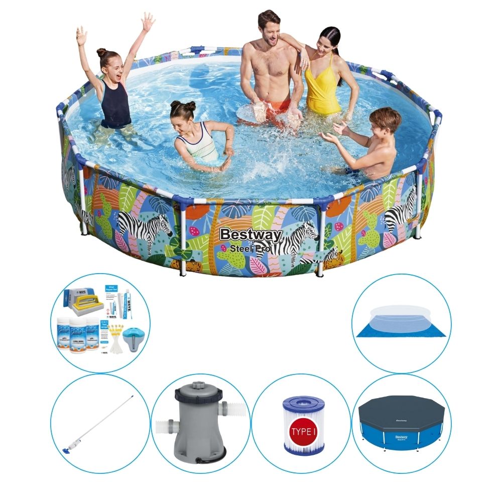 Bestway Steel Pro 305x66 cm Animals Round - oferta basenów kombi
