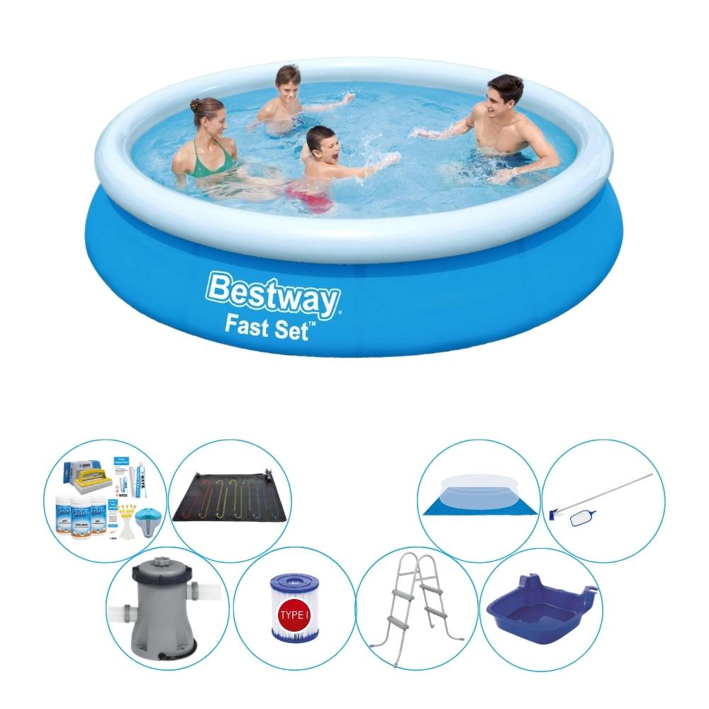Bestway Fast Set 366x76 cm okrągły - 9-częściowy - Basen z akcesoriami