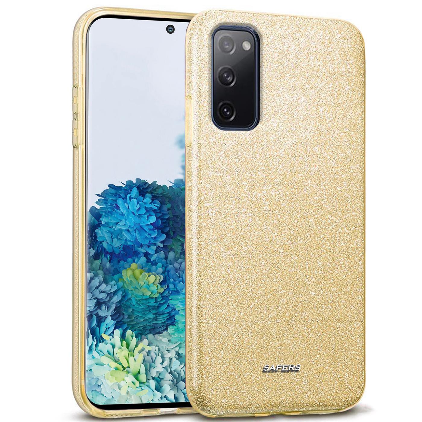 Etui na telefon komórkowy Samsung Galaxy S20 FE brokatowe etui ochronne TPU, złote