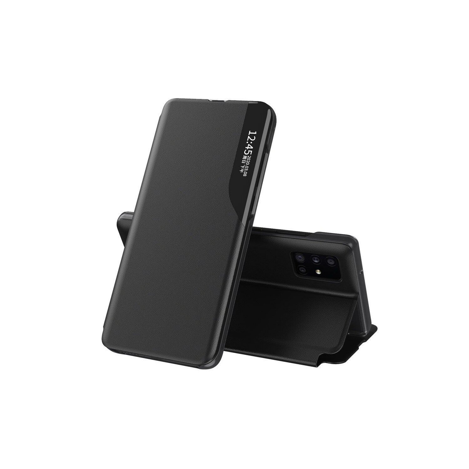 Etui Eco Leather View Case skórzane etui na telefon komórkowy z funkcją rozkładanej podstawki kompatybilne z Samsung Galaxy A32 4G (A325F) Black