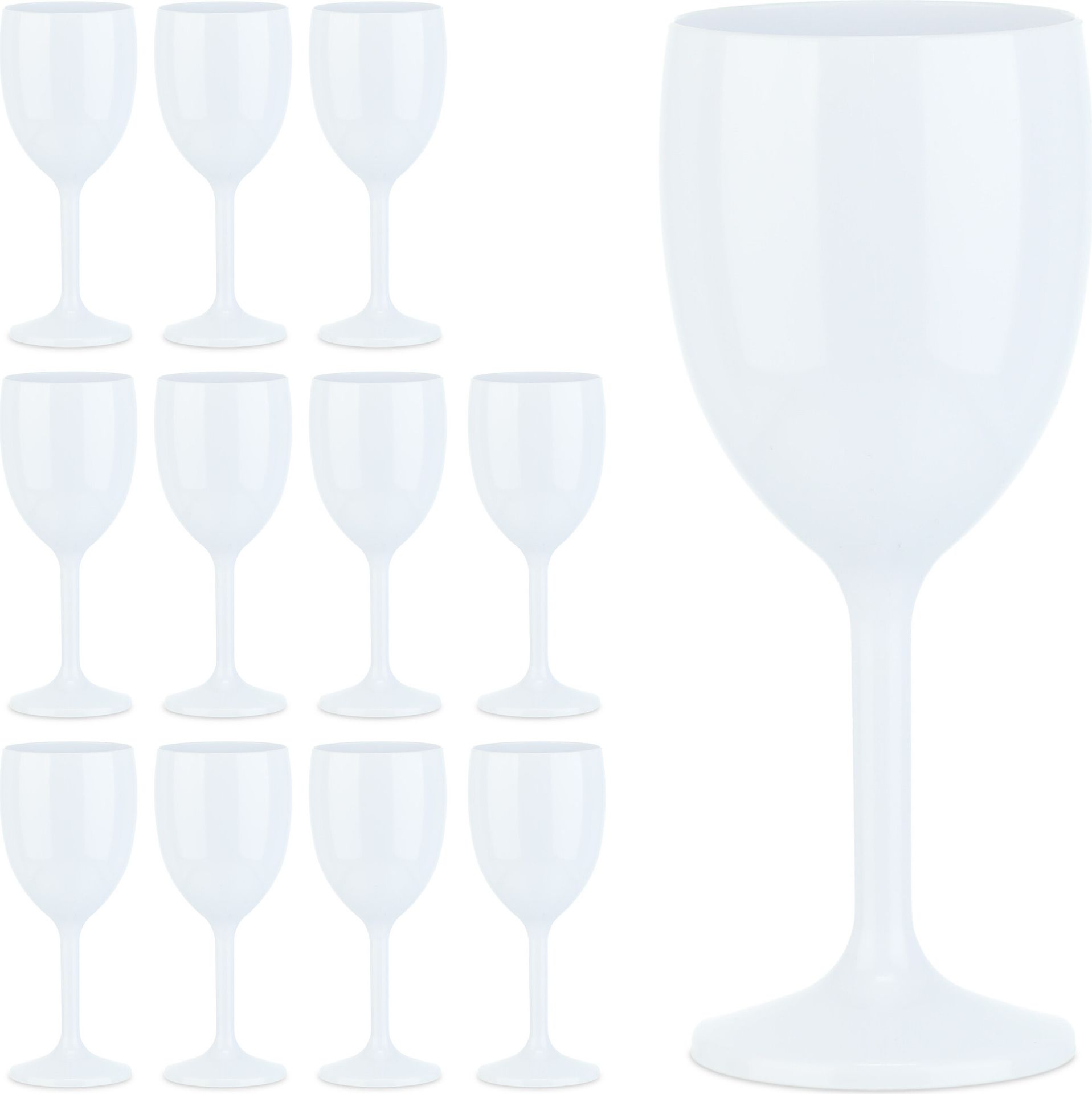 plastikowe kieliszki do wina relaxdays zestaw 12 sztuk