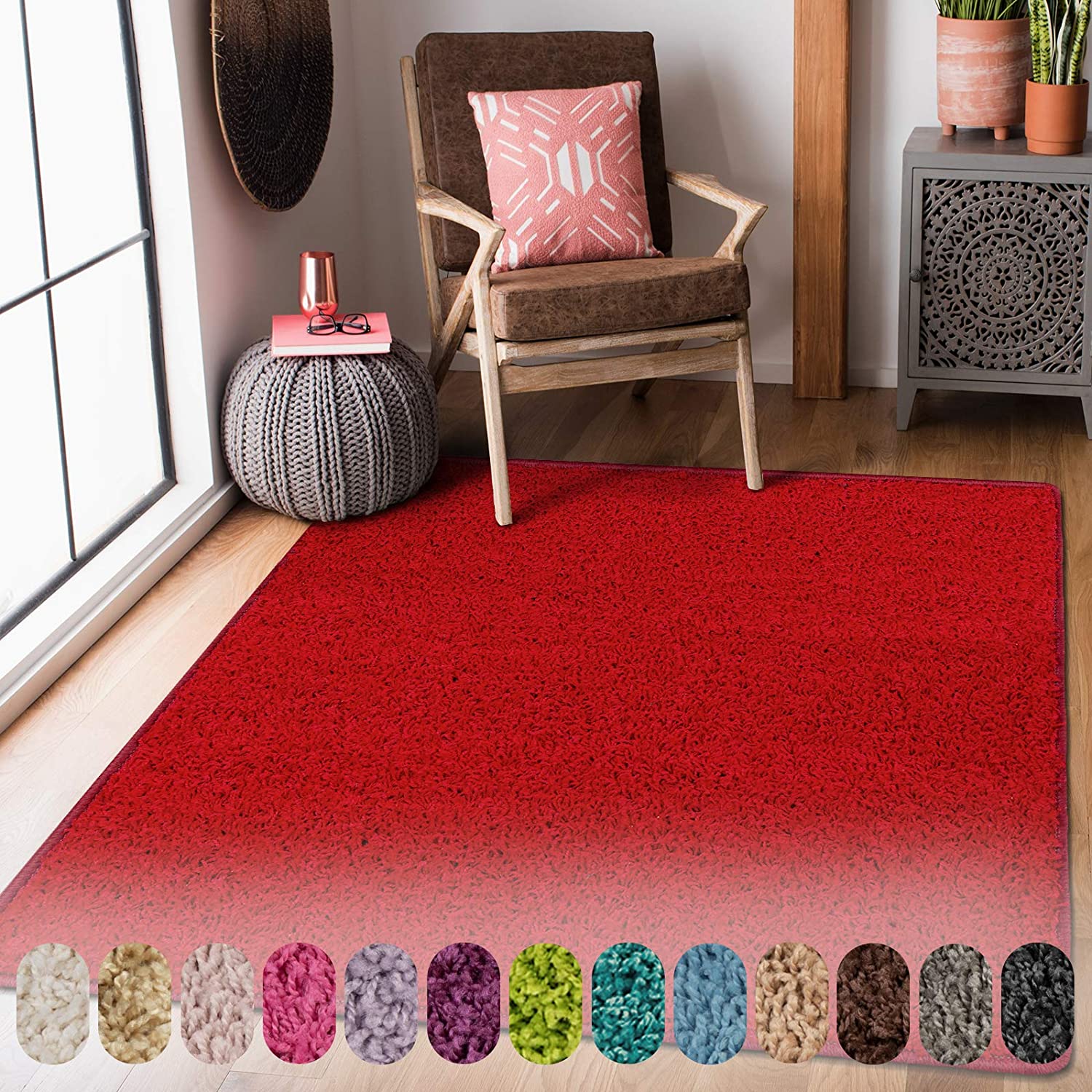 Dywan Shaggy na wymiar Barcelona Red 120 Szerokość: 80 cm, Długość: 250 cm