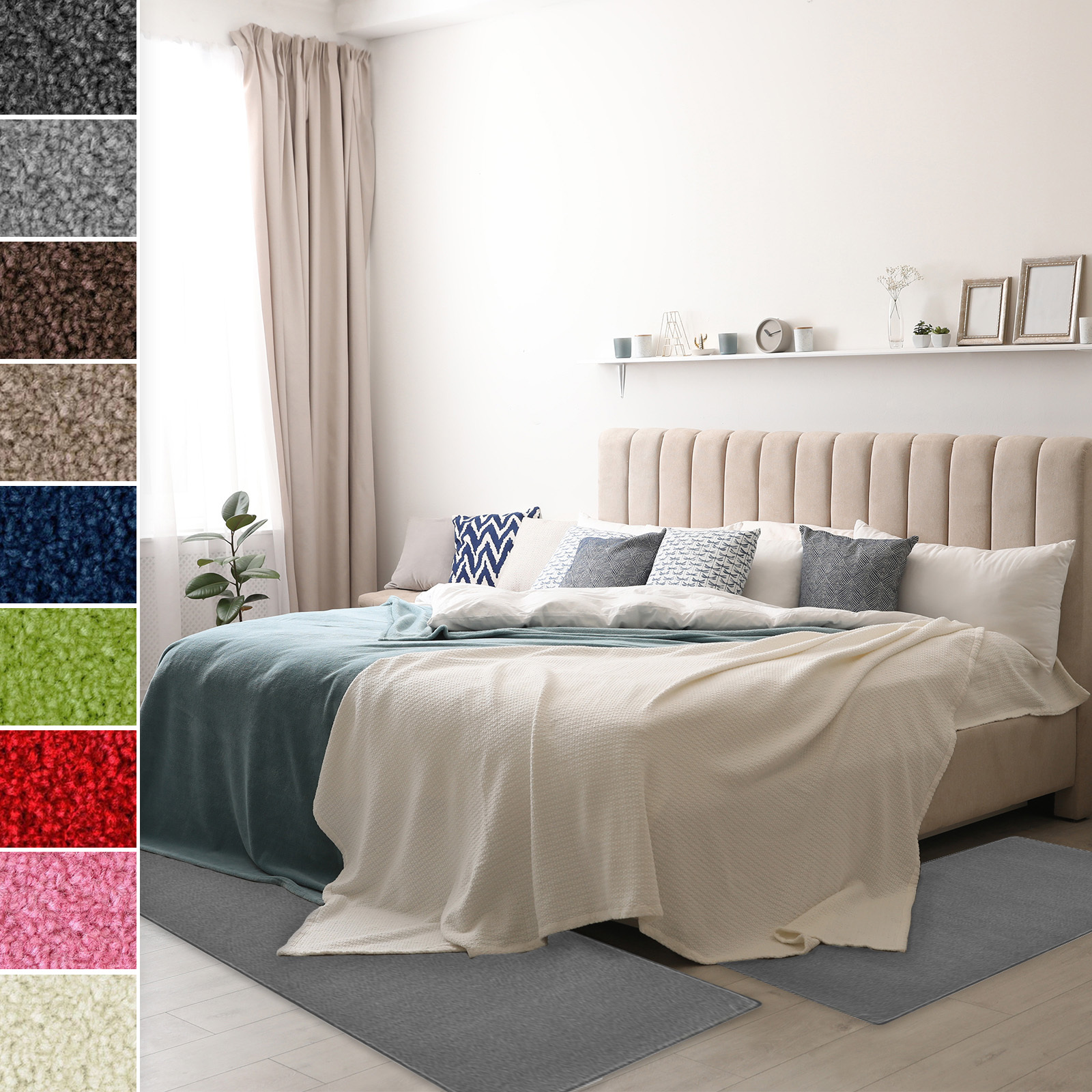 Obramowanie łóżka Dynasty srebrnoszare 1 bieżnik 67x250 cm + 2 mostki 67x140 cm