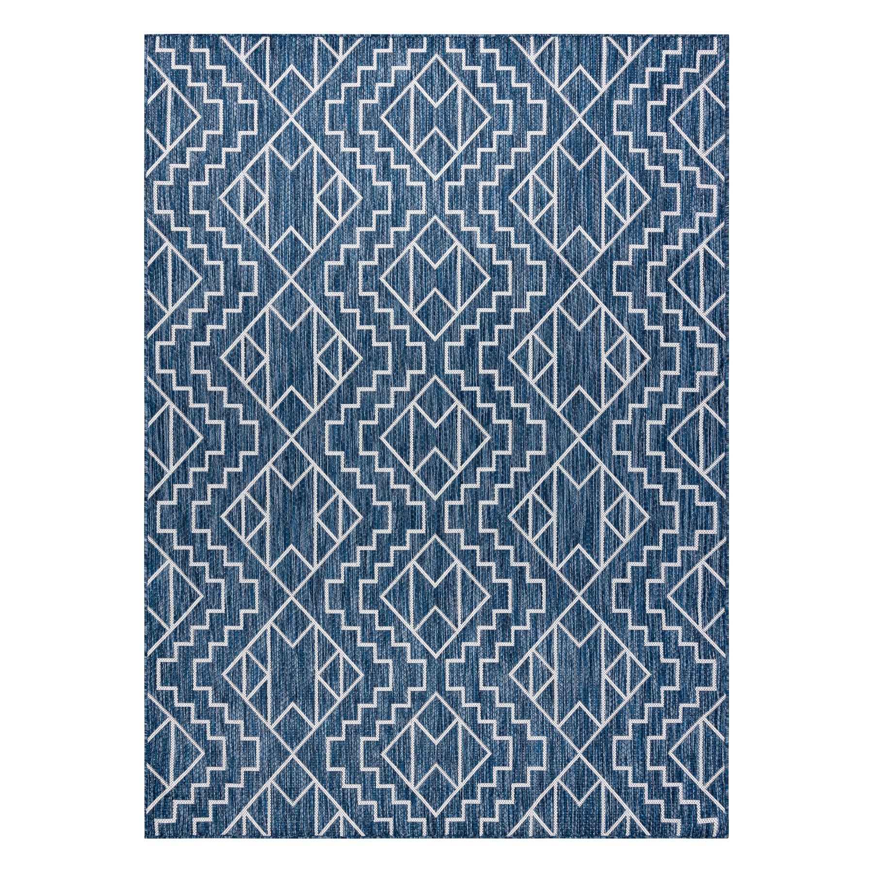 Dywan SZNURKOWY SIZAL SION Geometryczny, Romby 21778 płaskie tkanie granat / ecru niebieski 160x220 cm
