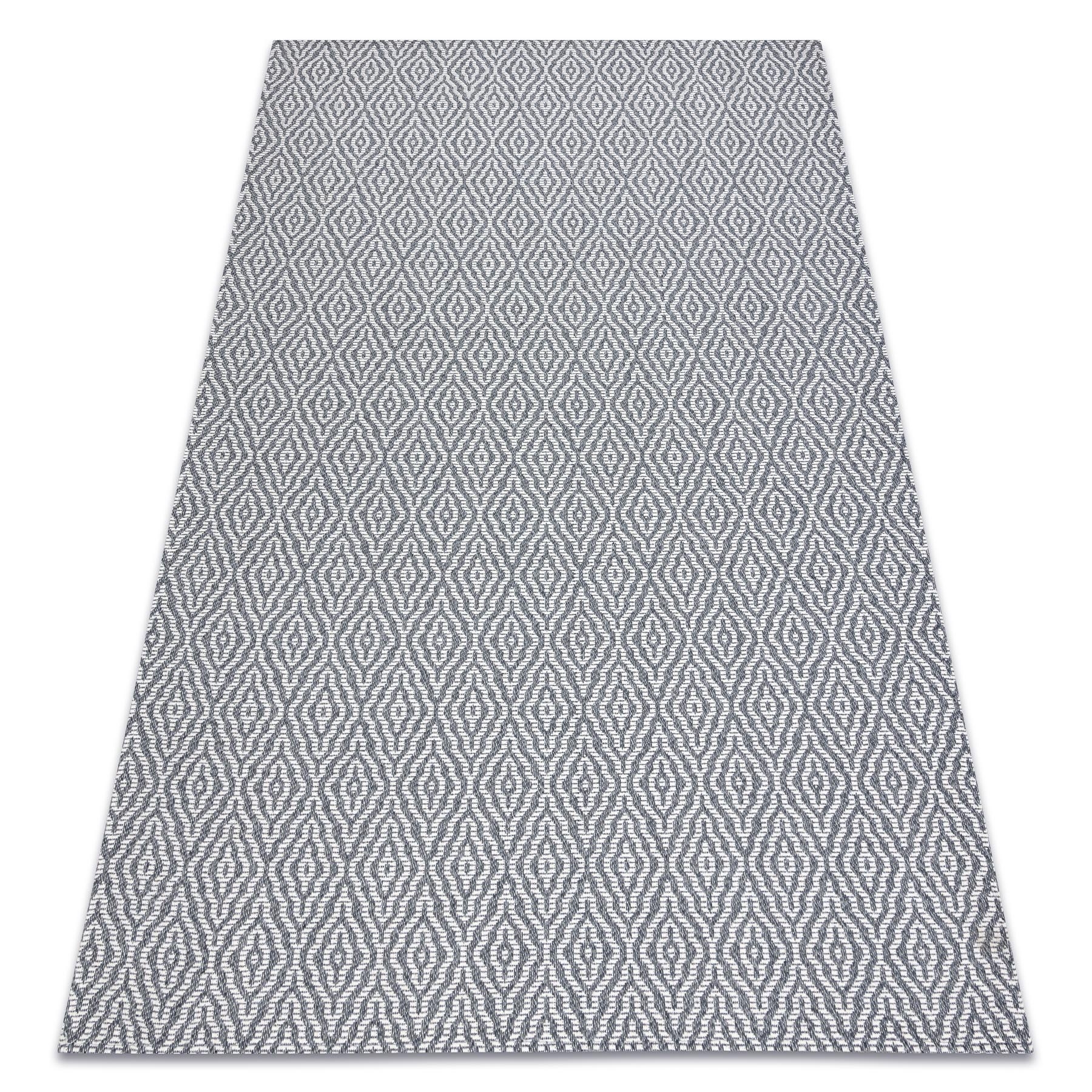Dywan CASA Ekologiczny, EKO SIZAL Boho Romby 22084 antracyt / krem, z bawełny recyklingowanej szary 114x170 cm