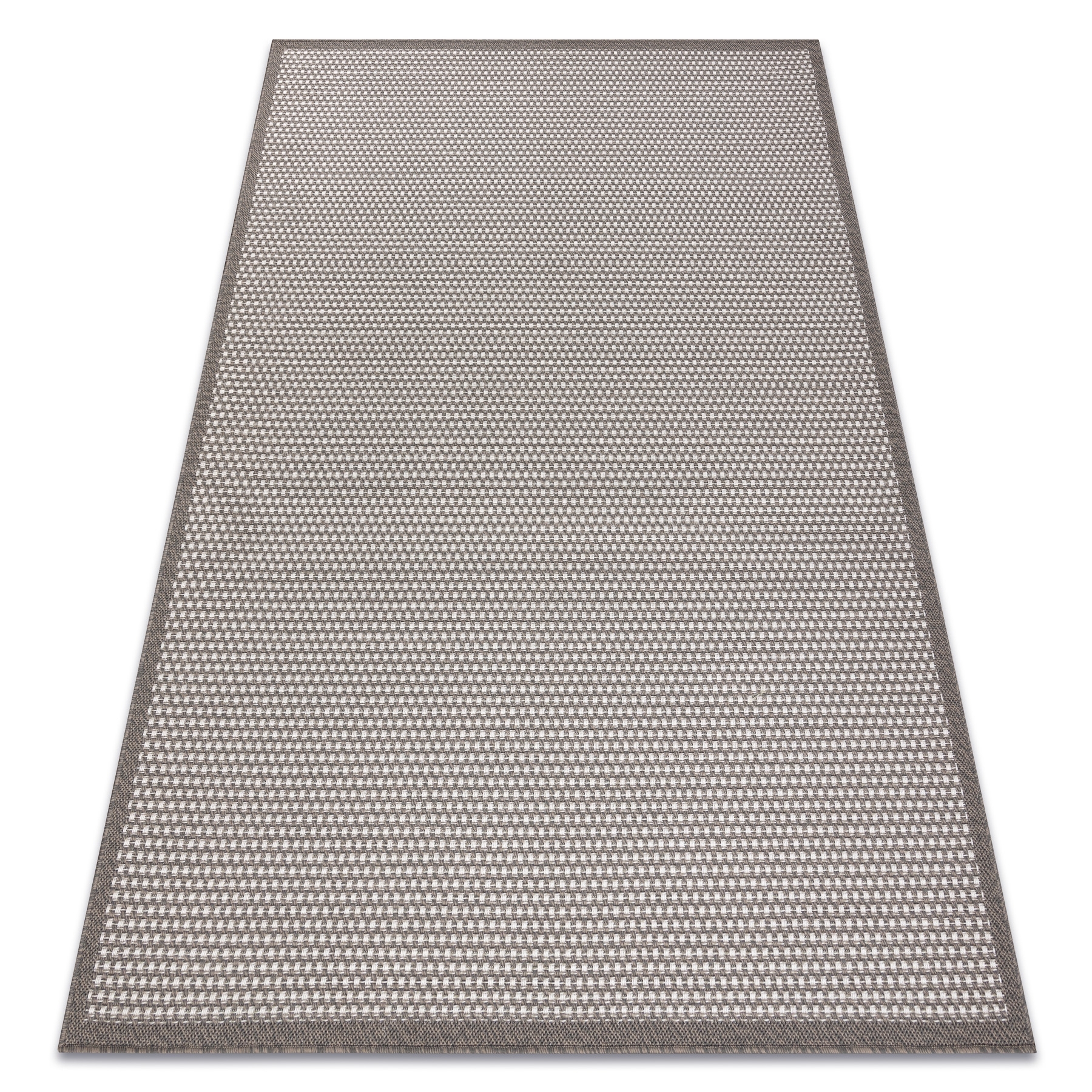 Dywan SZNURKOWY SIZAL BORDERO 2907 płaskie tkanie taupe / krem beżowy 160x220 cm