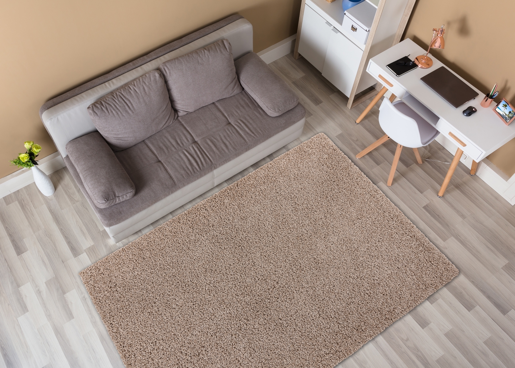 Dywan SOFFI shaggy 5cm beż beżowy 60x100 cm
