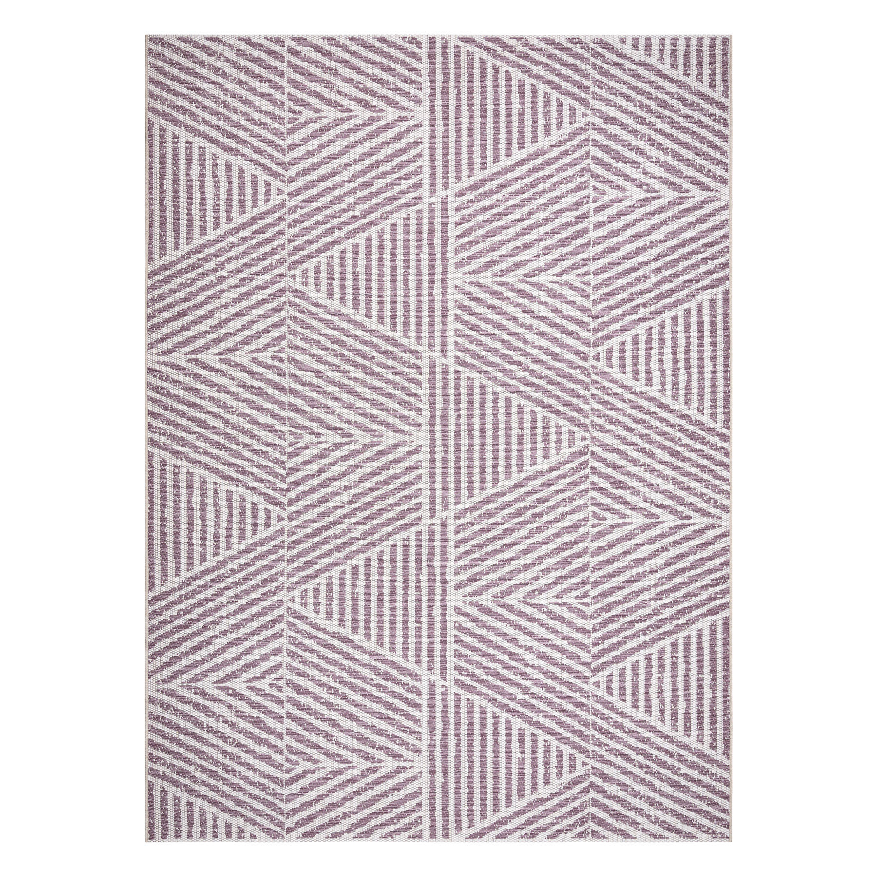 Dywan Sznurkowy SIZAL COLOR 47176260 Linie, trójkąty, zygzak beż / brudny róż różowy 160x230 cm