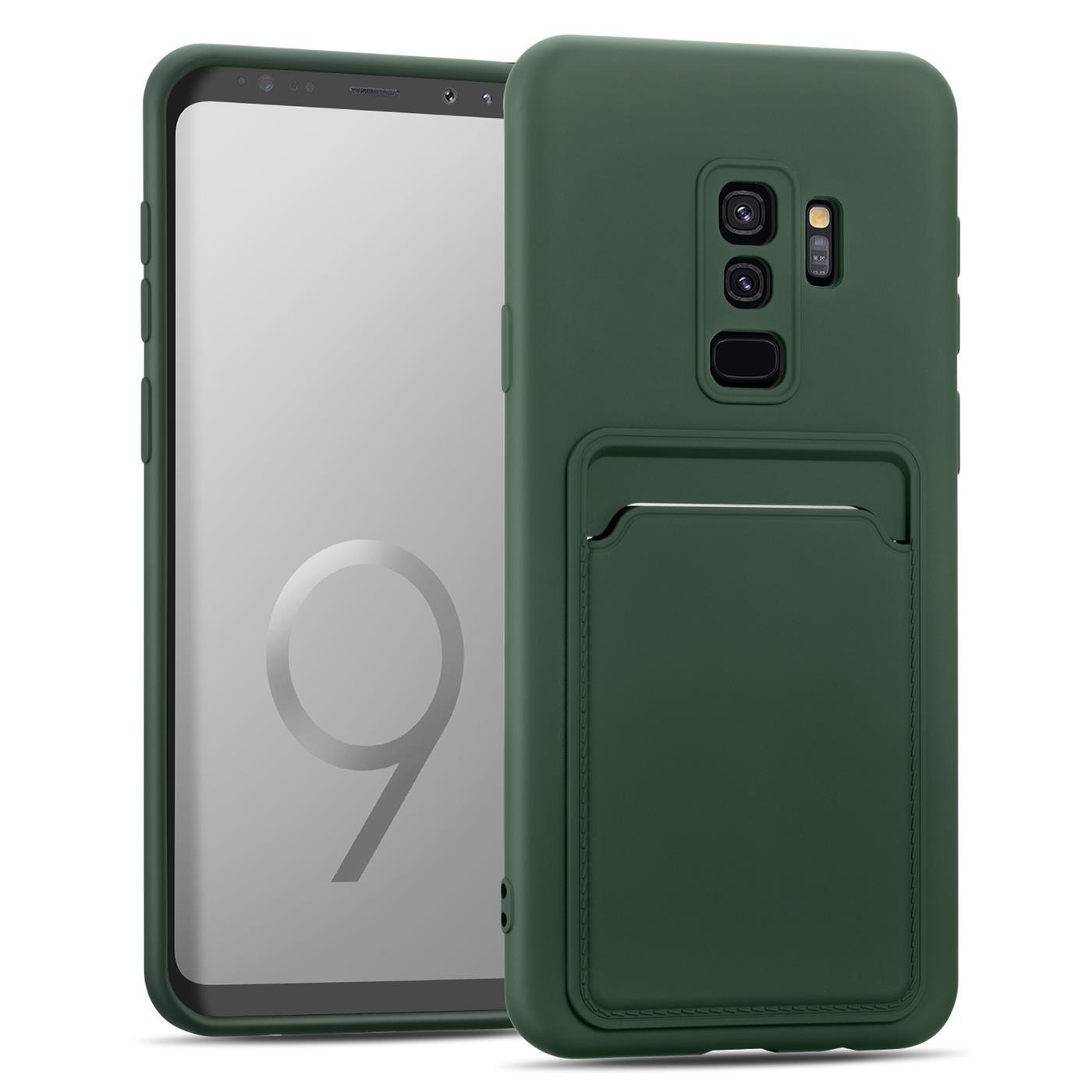 Etui na telefon komórkowy Samsung Galaxy S9 silikonowe etui ochronne z kieszenią na kartę Slim Wallet Case, zielone