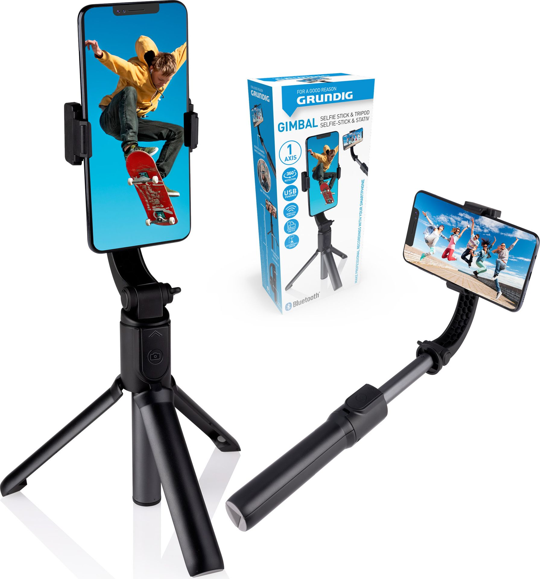 GRUNDIG selfie stick ze statywem