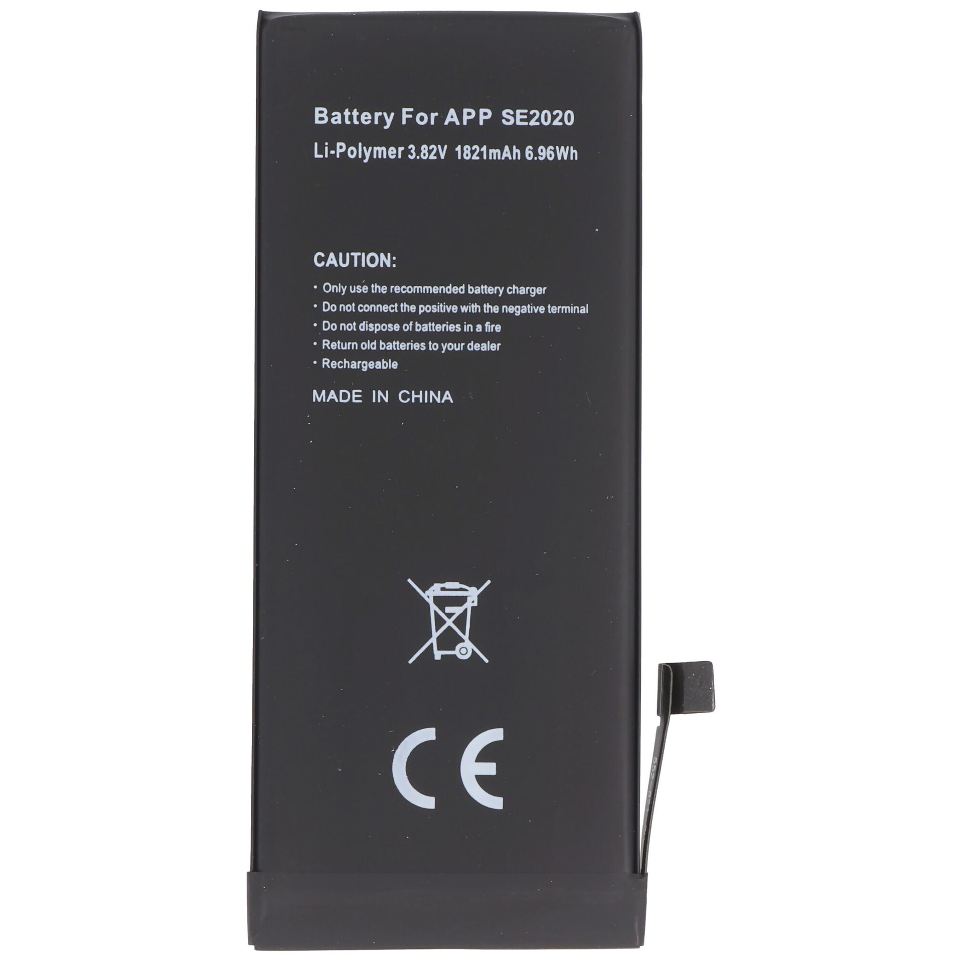 bateria 1821mAh pasuje do Apple iPhone SE 2020, A2296 Li-Polymer 3.82V 6.9Wh wbudowana bez narzędzi 93.7 x 39.4 x 3.2mm