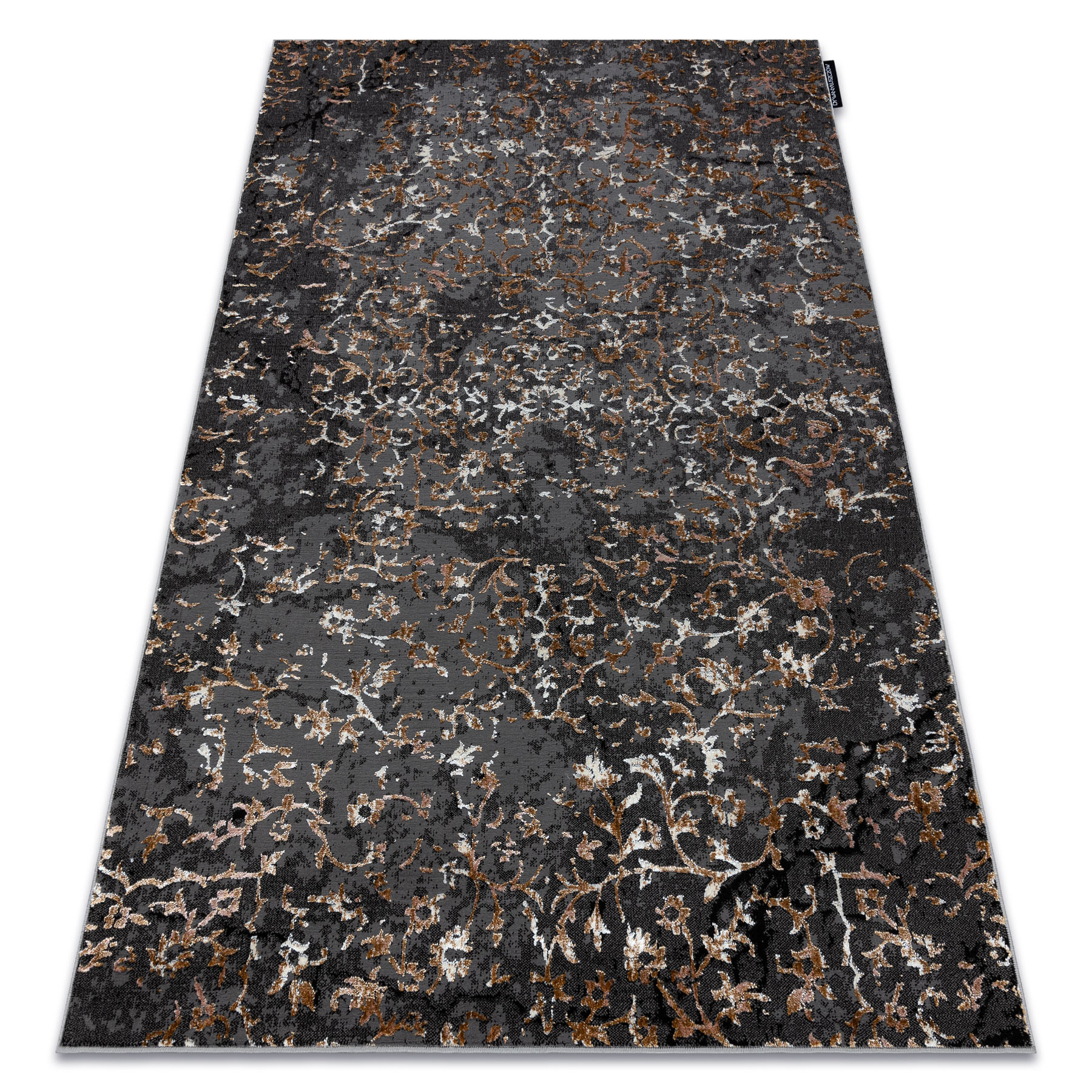 Dywan DE LUXE nowoczesny 2080 Ornament vintage przecierany - Strukturalny szary 240x340 cm