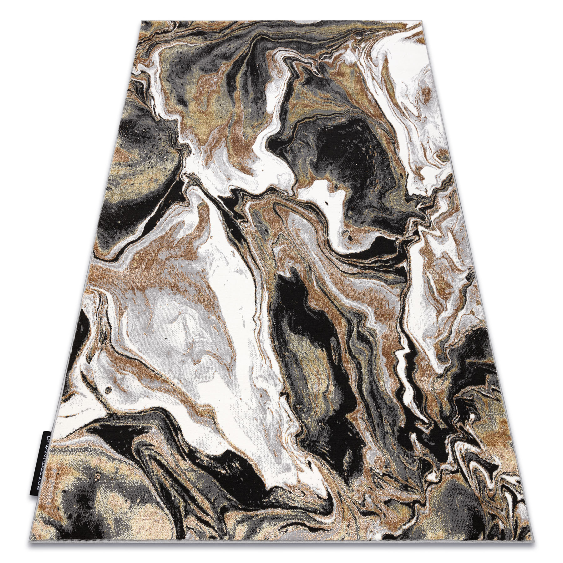 Dywan DE LUXE nowoczesny 622 Abstrakcja - Strukturalny krem / złoty beżowy 180x270 cm