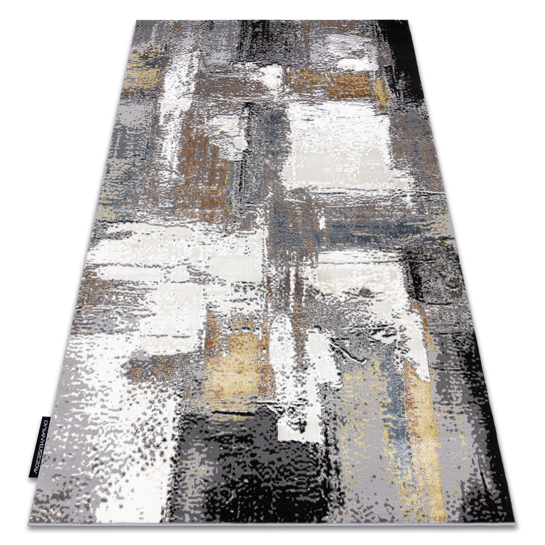 Dywan DE LUXE nowoczesny 633 Abstrakcja - Strukturalny krem / złoty beżowy 120x170 cm
