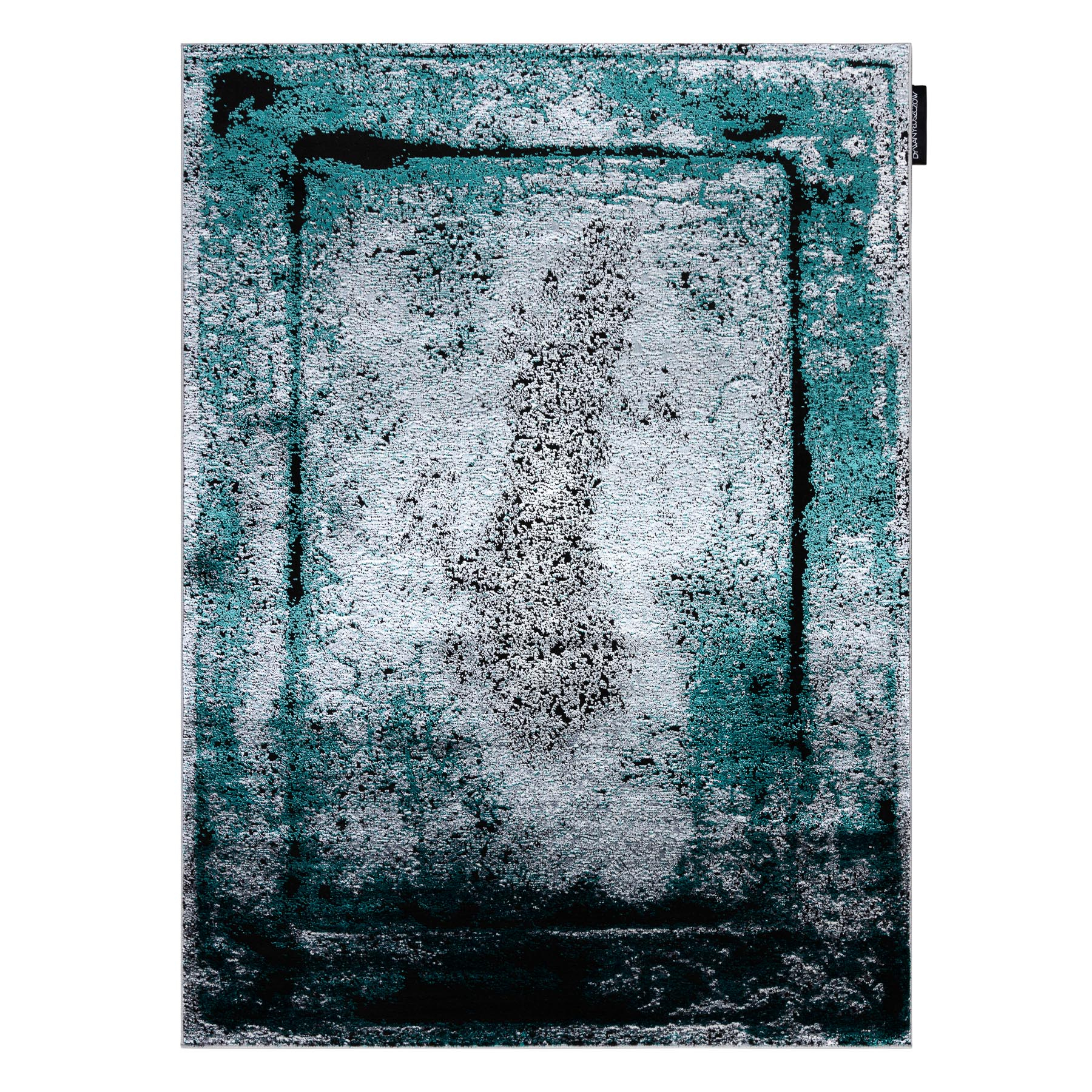 Dywan DE LUXE nowoczesny 624 Ramka - Strukturalny szary / zielony 240x340 cm