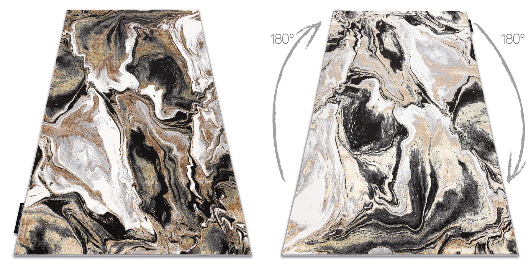 Dywan DE LUXE nowoczesny 622 Abstrakcja - Strukturalny krem / złoty beżowy 120x170 cm