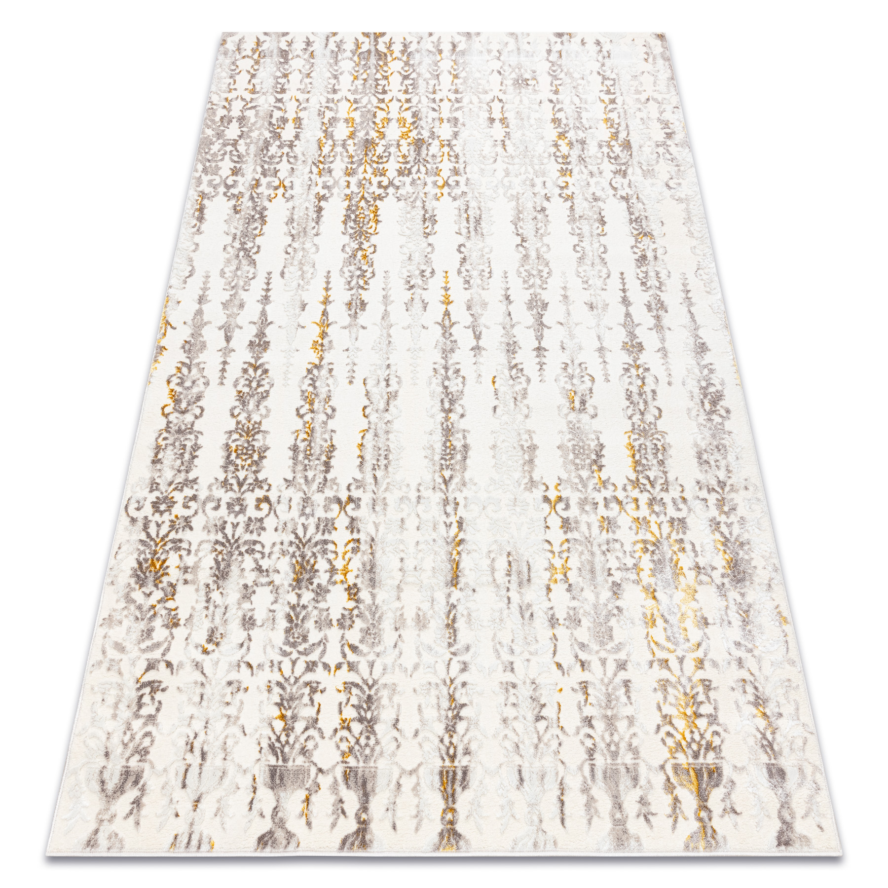 Dywan CORE 241A Ornament Vintage - Strukturalny, dwa poziomy runa, beż / złoty beżowy 120x170 cm