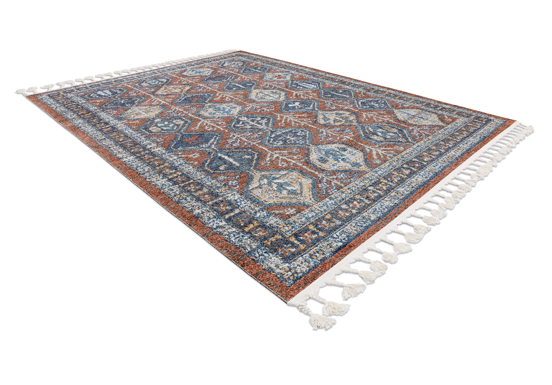 Dywan nowoczesny BELLE BG60A / róż Frędzle brązowy 200x290 cm