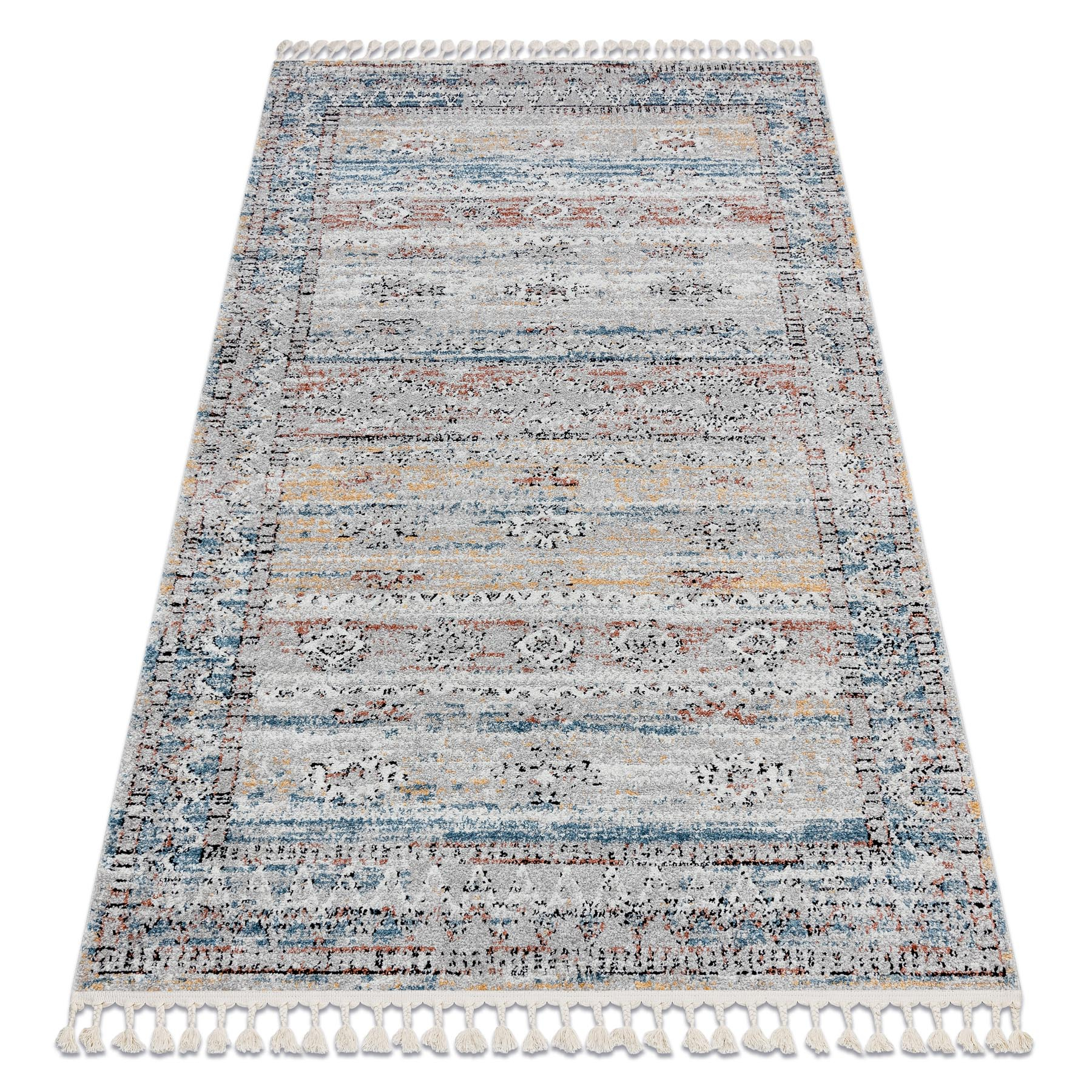 Dywan nowoczesny BELLE BN25A beż / niebieski Frędzle beżowy 160x220 cm