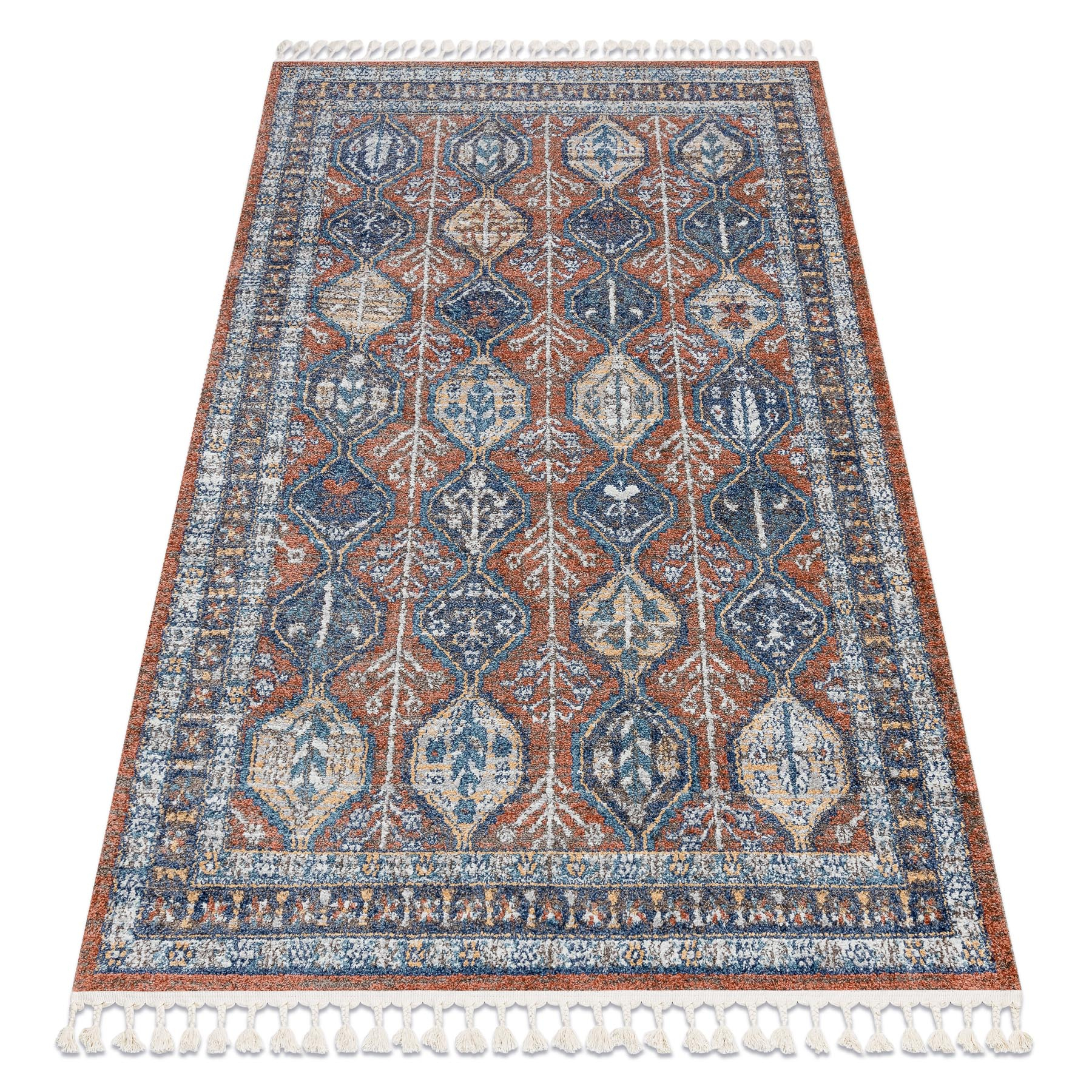 Dywan nowoczesny BELLE BG60A / róż Frędzle brązowy 160x220 cm