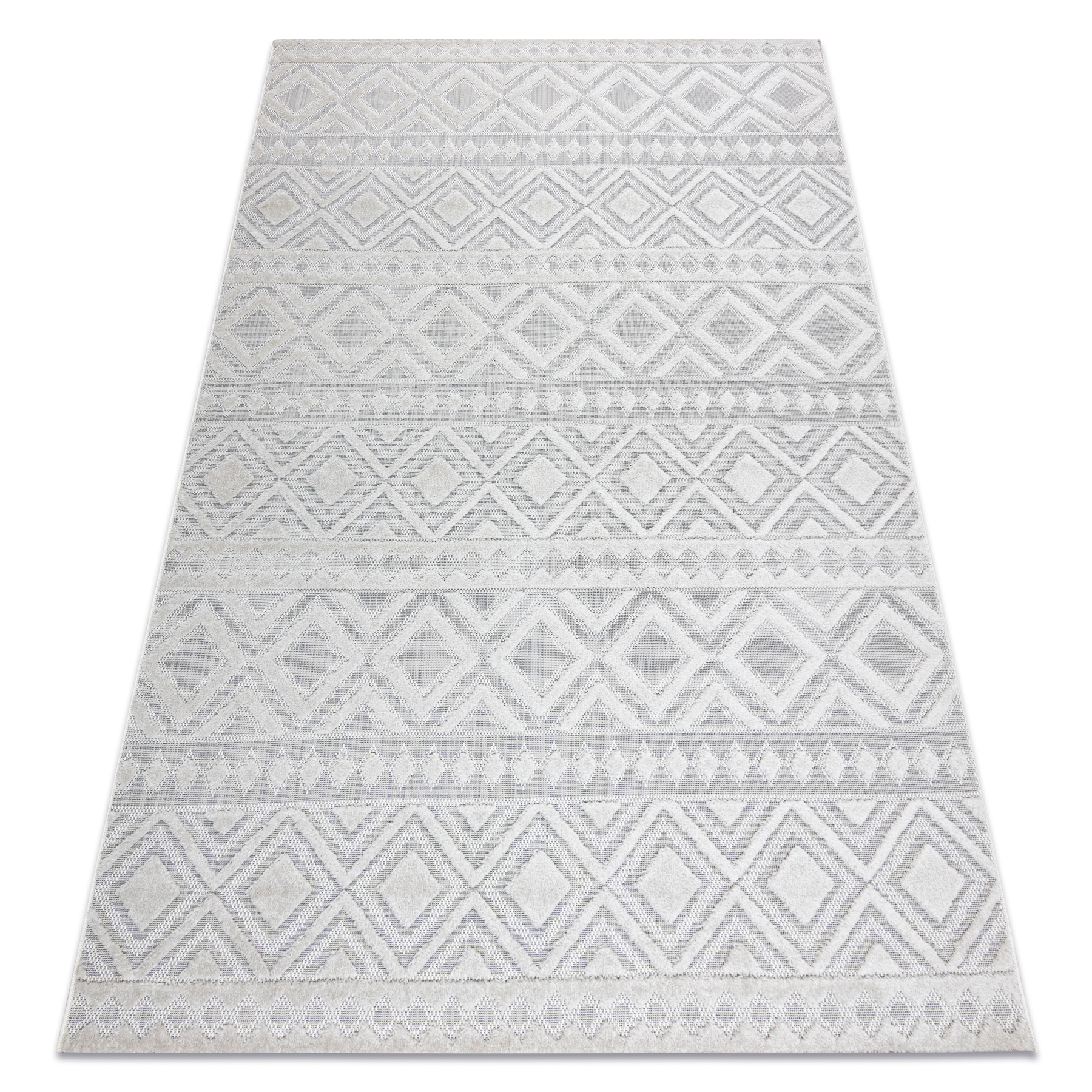 Dywan Strukturalny SOLE D3851 Boho, romby - płasko tkany beż beżowy 180x270 cm