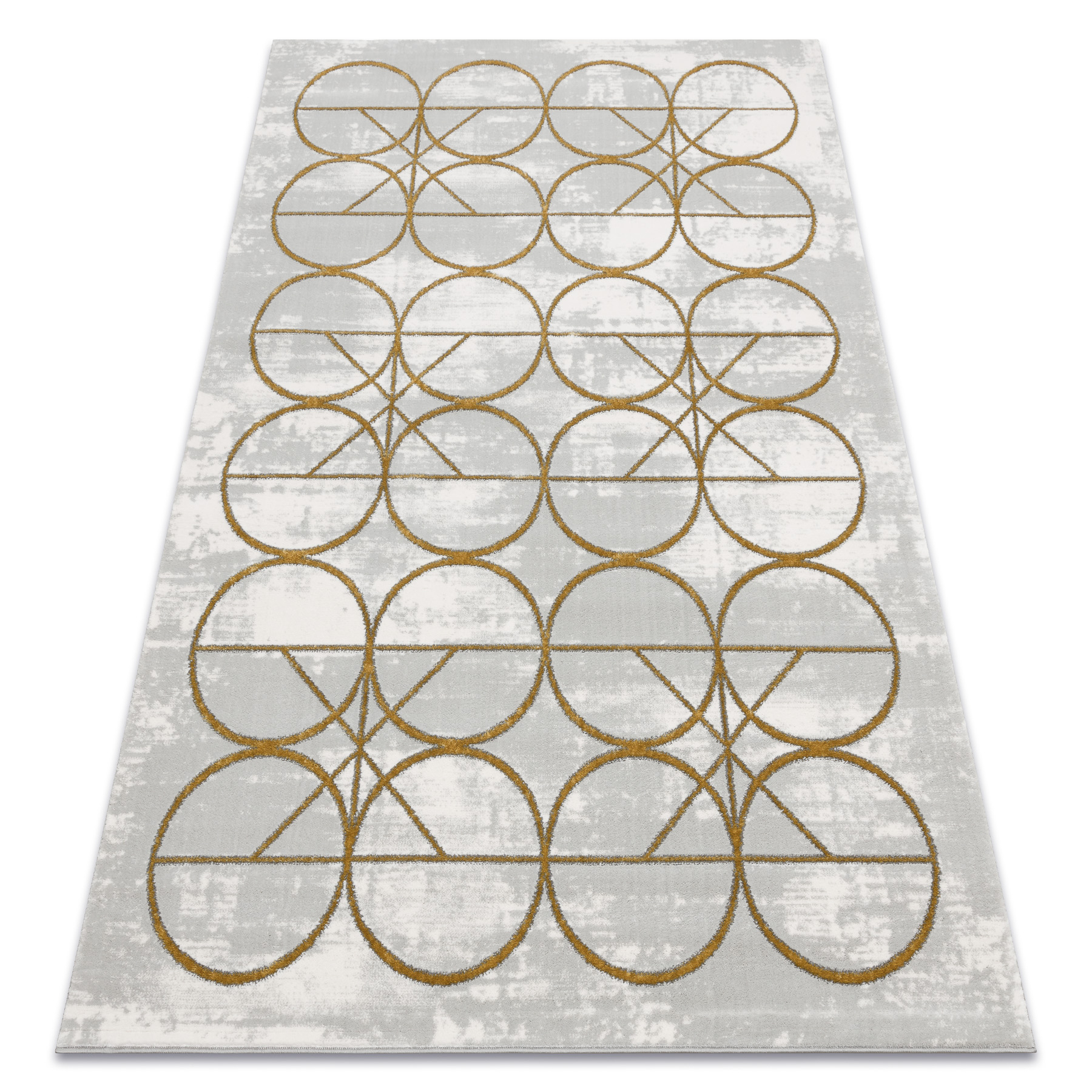 Dywan EMERALD ekskluzywny 1010 glamour, stylowy koła krem / złoty beżowy 160x220 cm