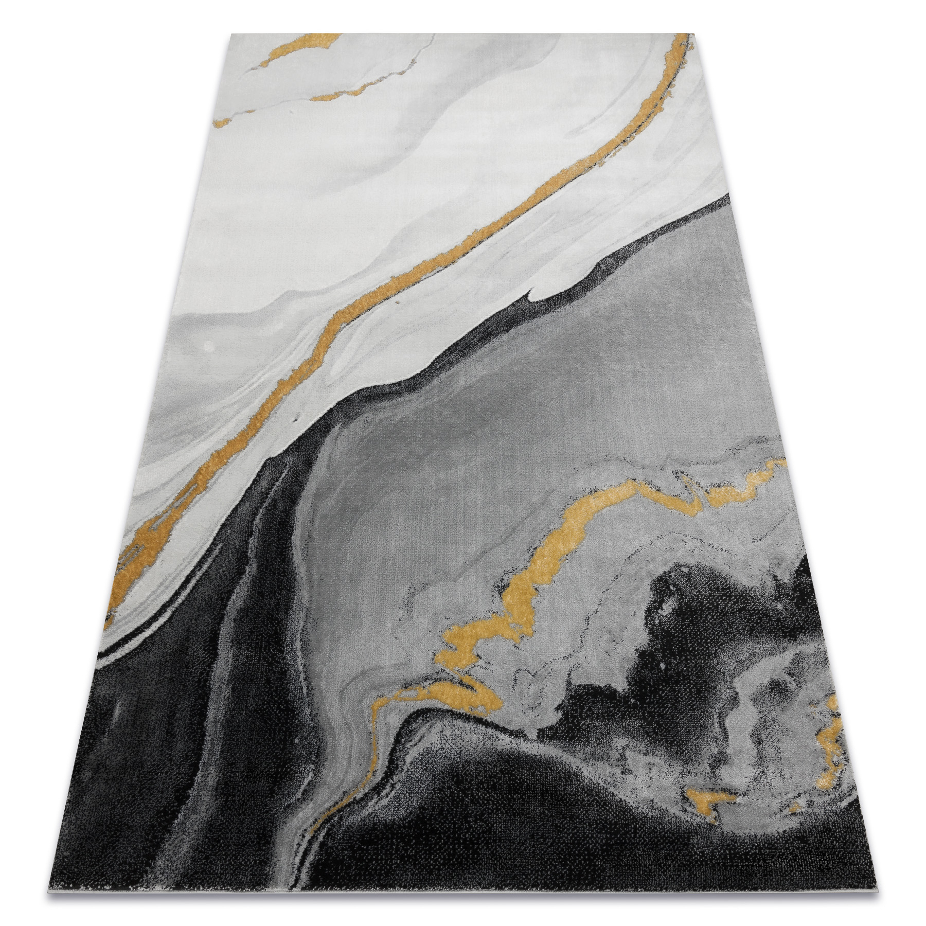 Dywan EMERALD ekskluzywny 1017 glamour, stylowy marmur czarny / złoty szary 160x220 cm