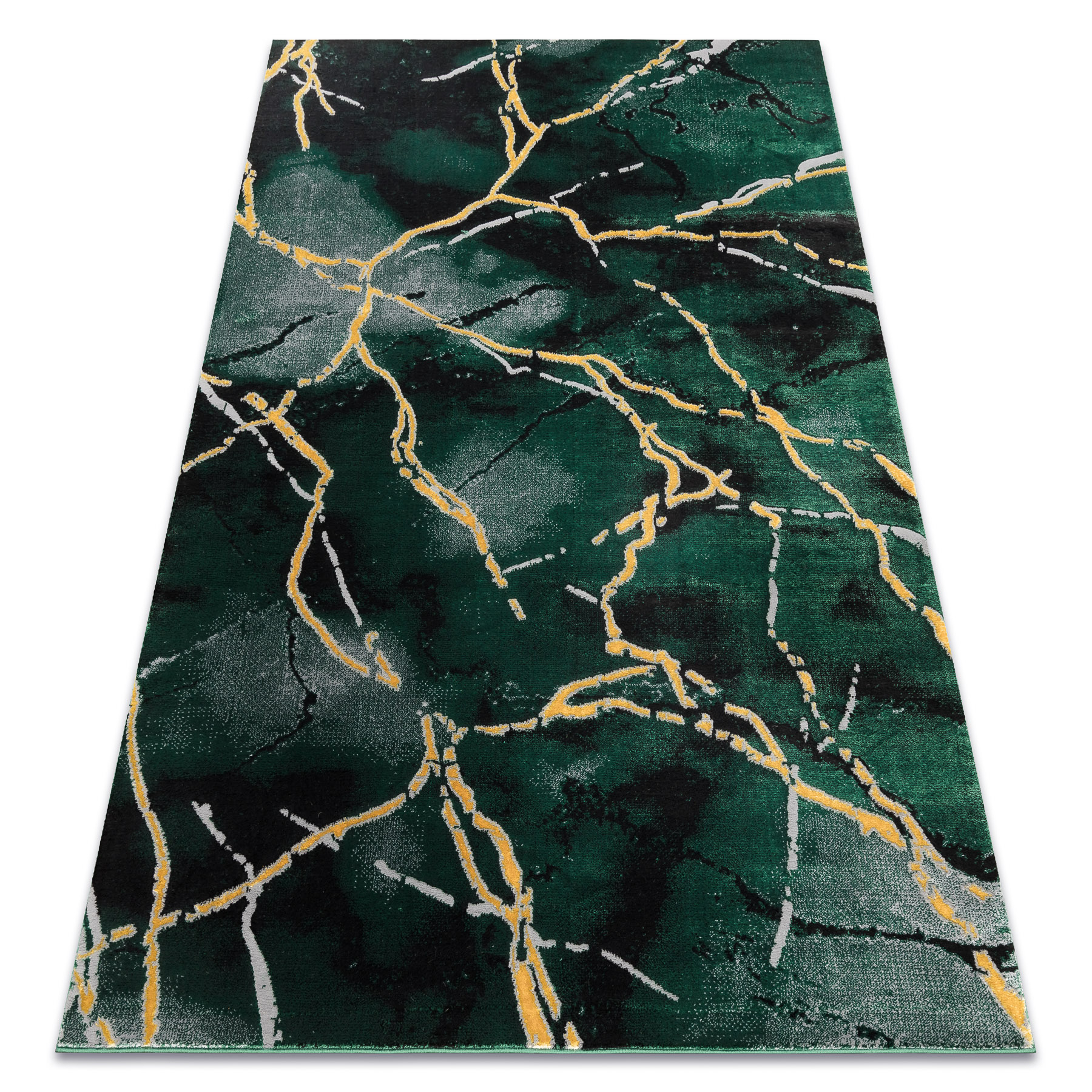 Dywan EMERALD ekskluzywny 1018 glamour, stylowy marmur butelkowa zieleń / złoty zielony 240x330 cm