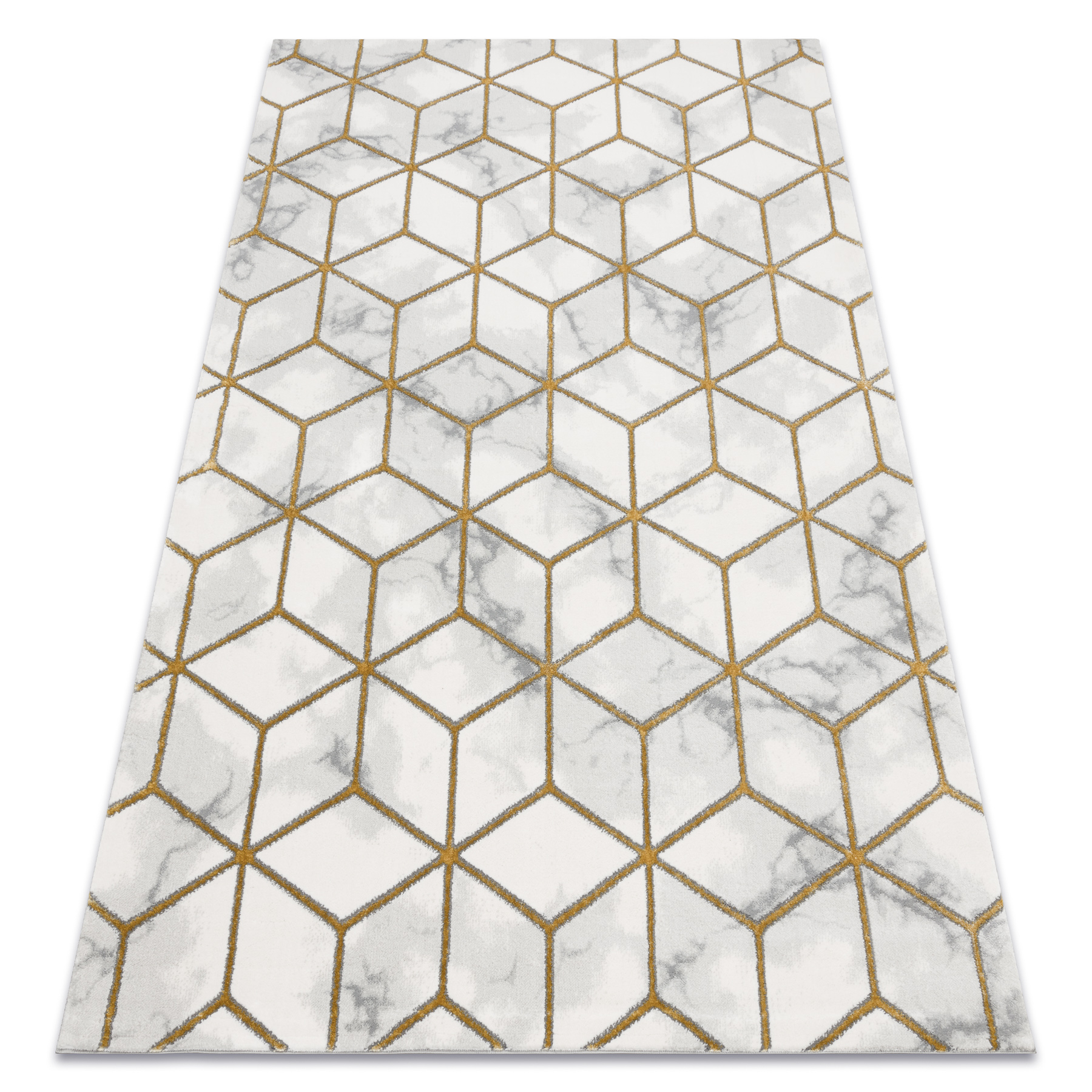 Dywan EMERALD ekskluzywny 1014 glamour, stylowy kostka krem / złoty beżowy 240x330 cm