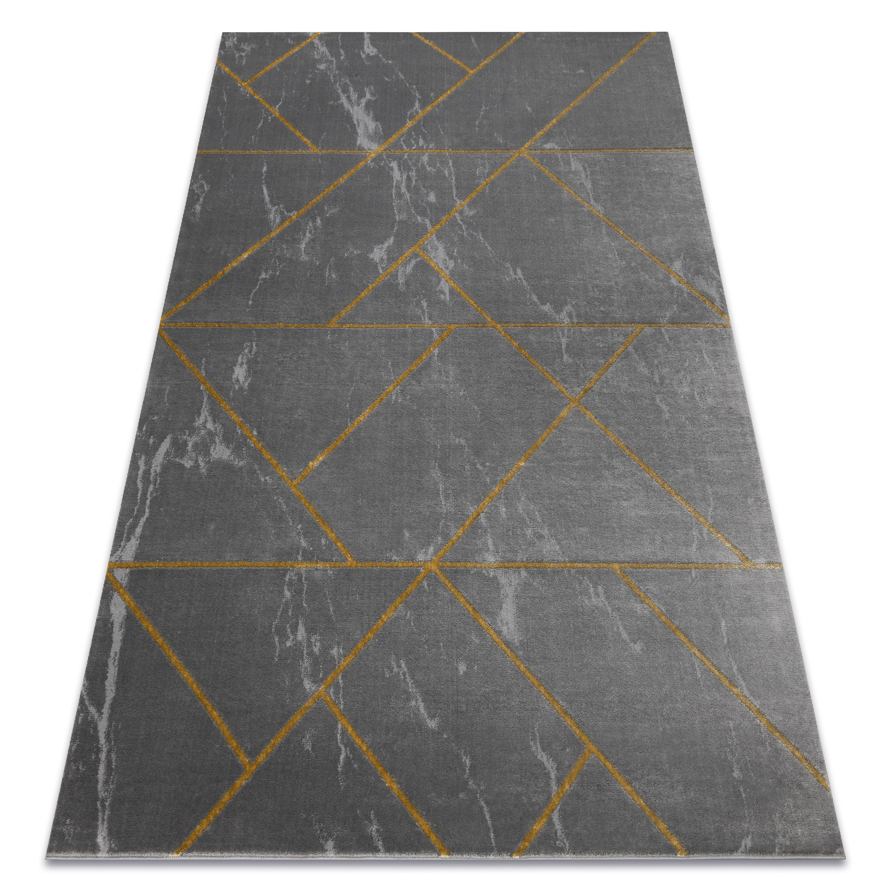 Dywan EMERALD ekskluzywny 1012 glamour, stylowy geometryczny, marmur / złoty szary 200x290 cm