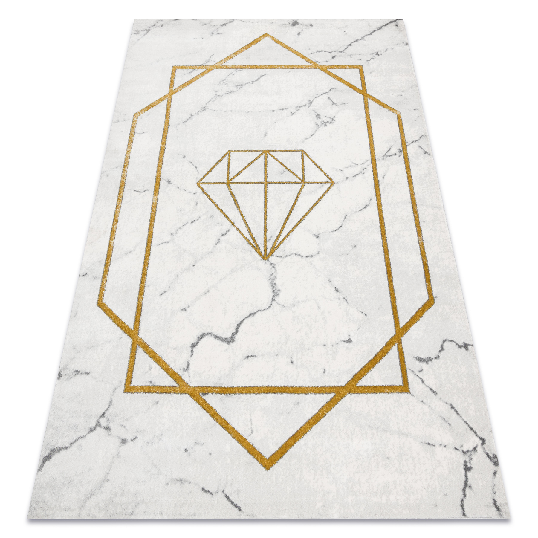 Dywan EMERALD ekskluzywny 1019 glamour, stylowy diament, marmur krem / złoty beżowy 240x330 cm
