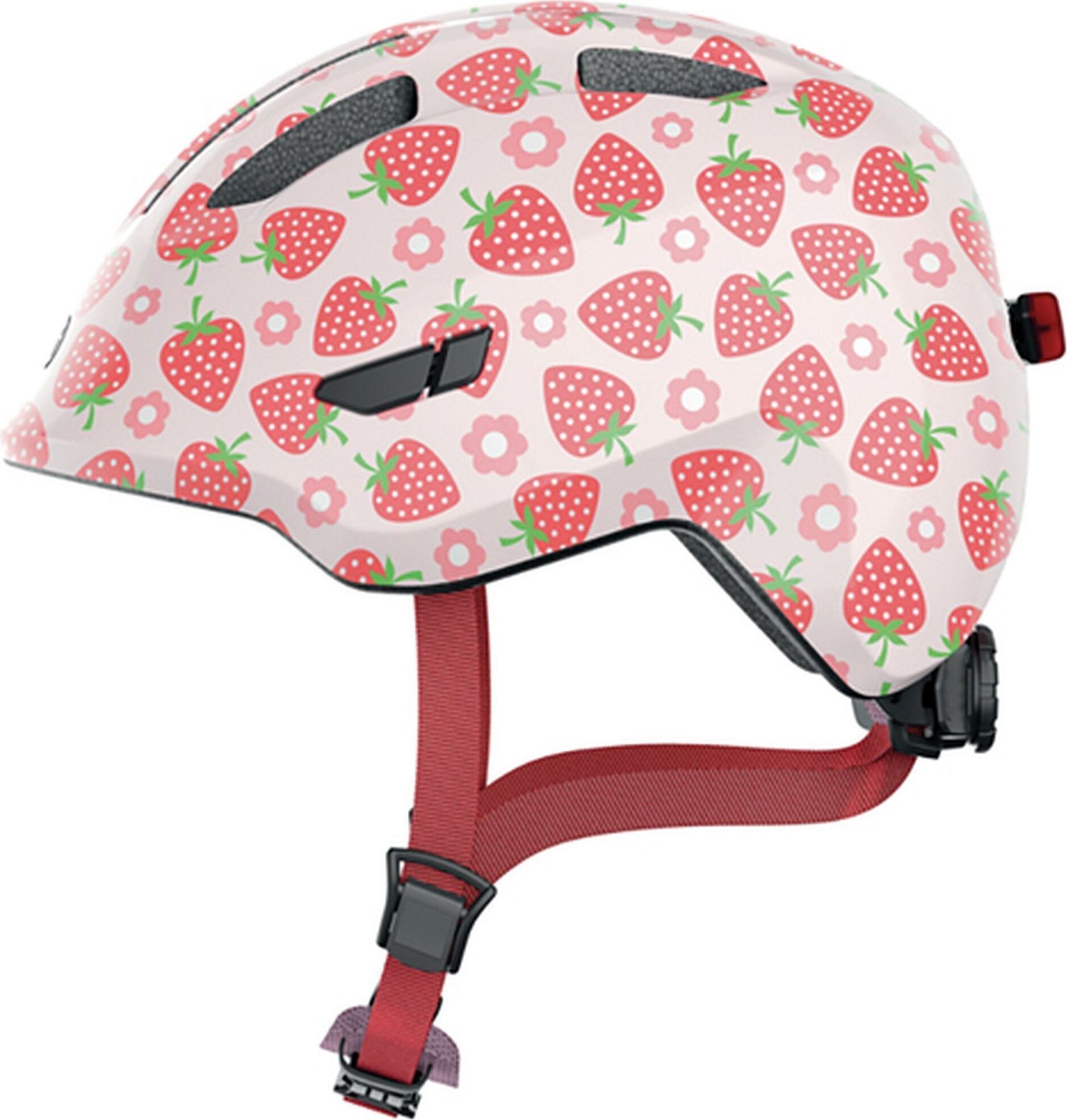 Abus Smiley 3.0 LED Rose Strawberry S Dziecięcy kask rowerowy