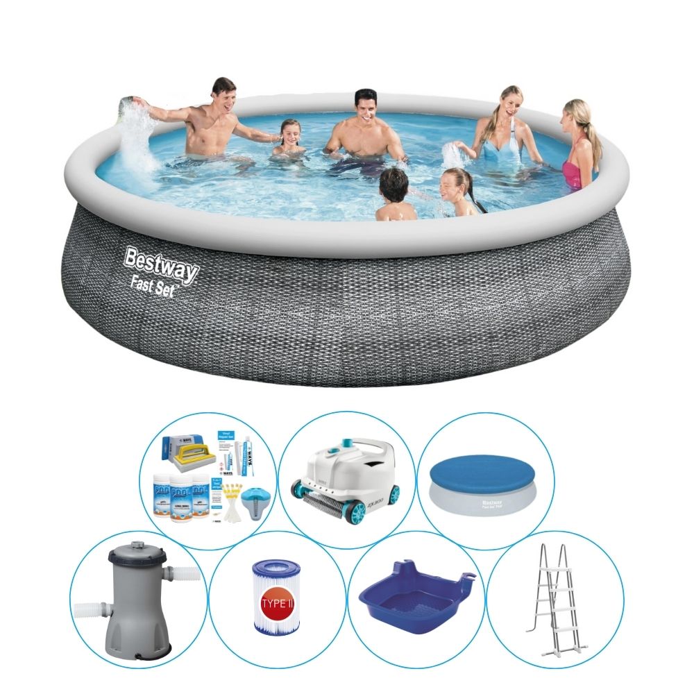 Zestaw basenowy - Bestway Fast Set 457x107 cm okrągły - Rattan