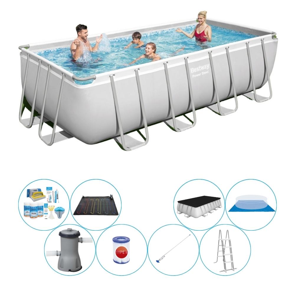 Zestaw basenowy - Bestway Power Steel 488x244x122 cm Rechteckig
