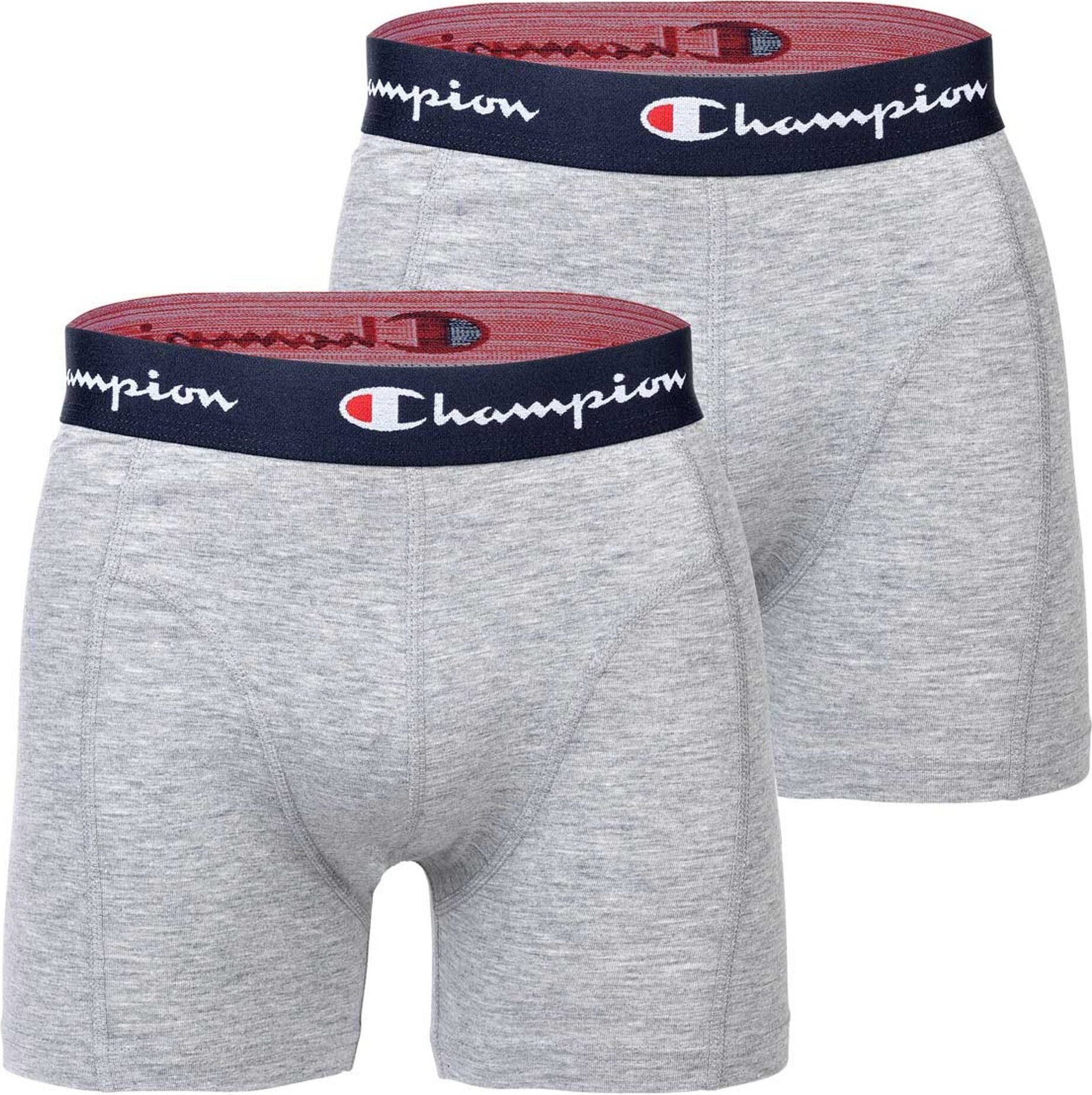 Bokserki męskie Champion, 2-pak - bawełna, logo w pasie, gładkie, jasnoszare, cętkowane 2XL