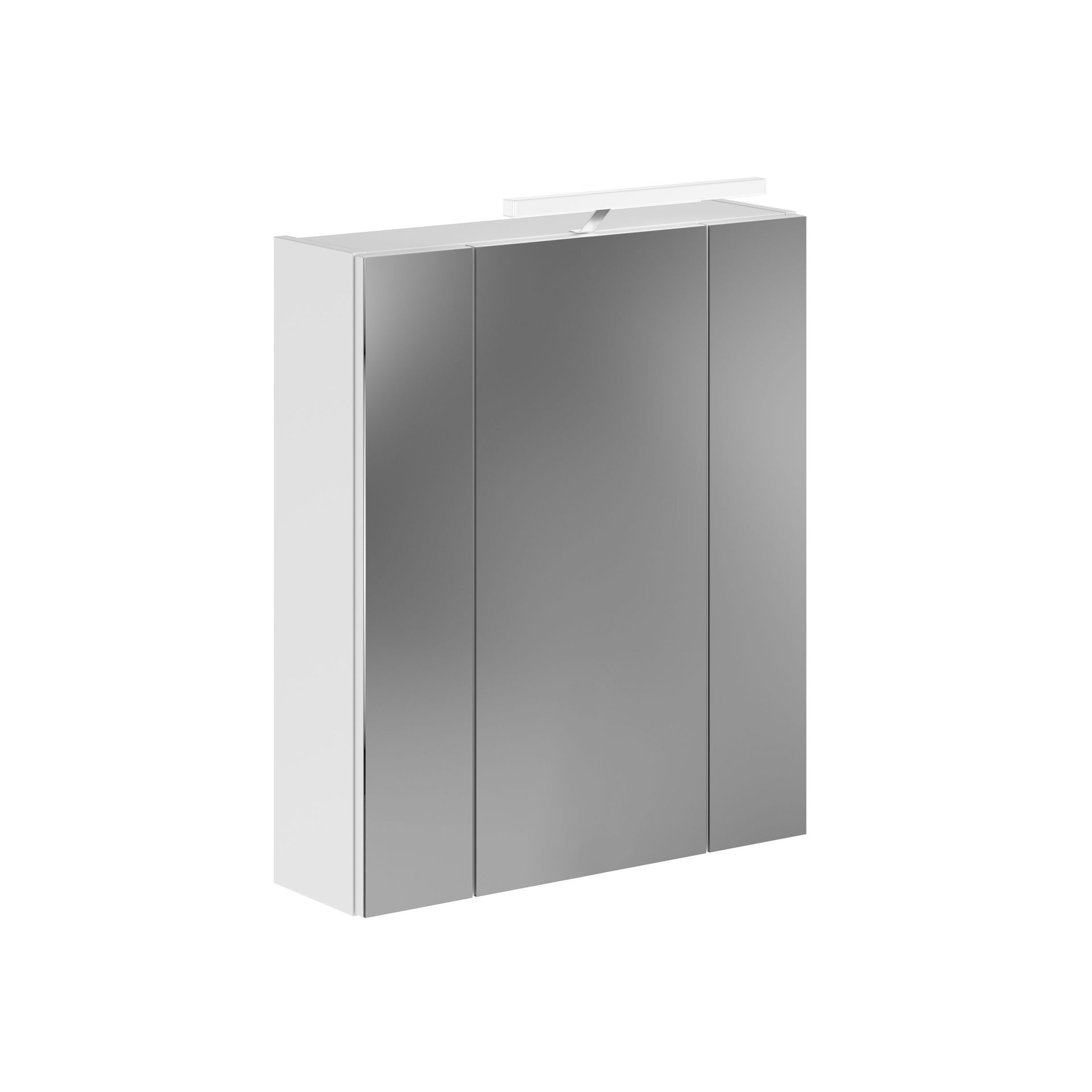 Linus szafka łazienkowa z lustrem 3 drzwi ze światłem wysoki połysk biały,biały.