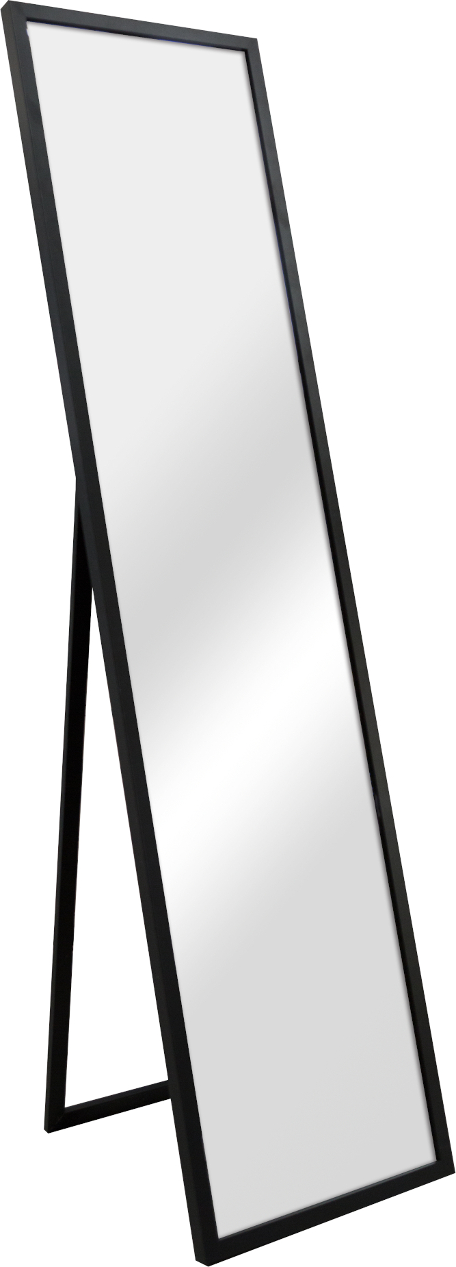 Lustro stojące Giovinazzo 150x35 cm pełnowymiarowe lustro rama MDF prostokątne lustro ubraniowe uchylne pochylane czarne