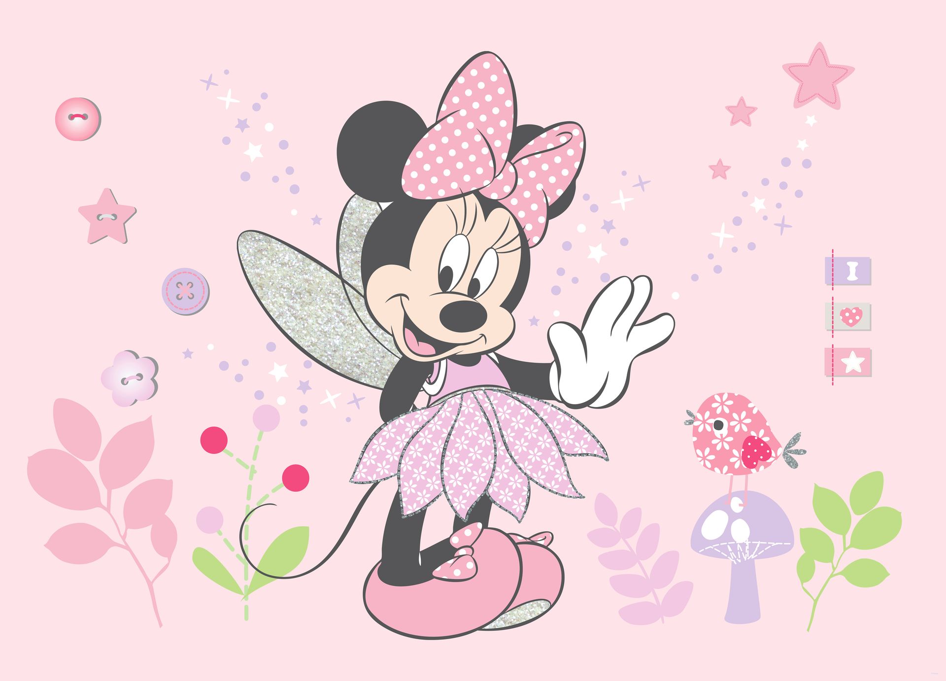 Disney plakat Myszka Miki różowym - 600671 - 160 x 110 cm