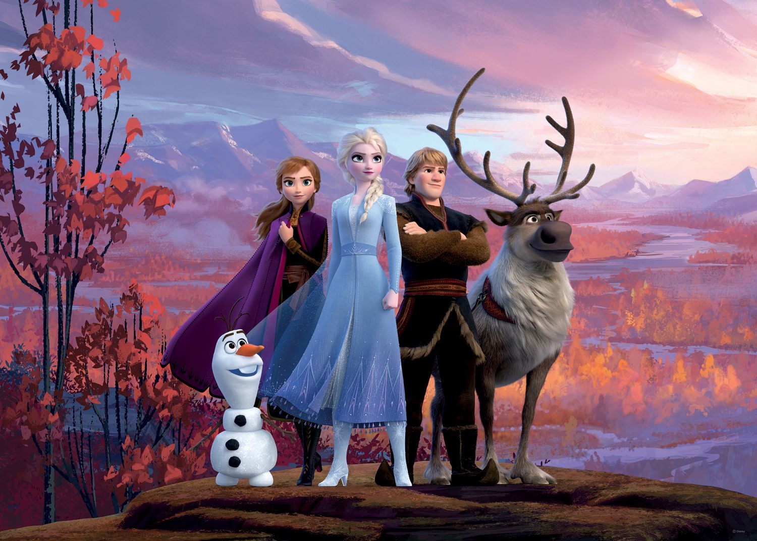 Disney papier plakatowy Mrożony fioletowymIniebieskim - 600963 - 1,56 x 1,12 m