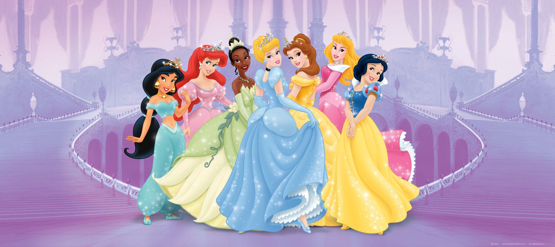 Disney plakat księżniczki fioletowym - 600866 - 202 x 90 cm