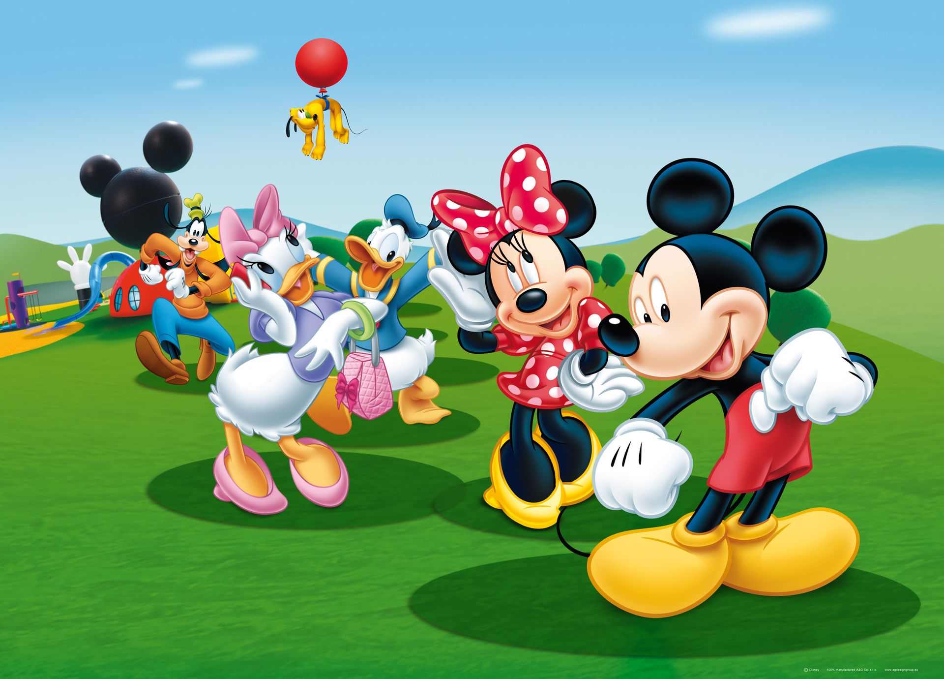 Disney plakat Myszka Miki zielonym,niebieskimIczerwonym - 600651 - 160 x 110 cm