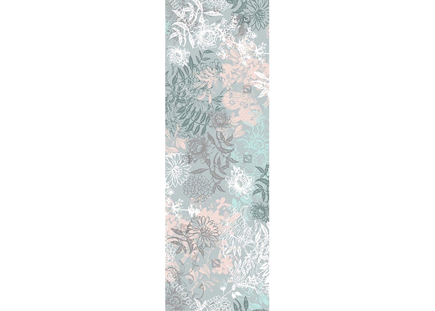 Sanders & Sanders plakat kwiaty niebieskim,różowymIbiałym - 601060 - 0,9 x 2,7 m