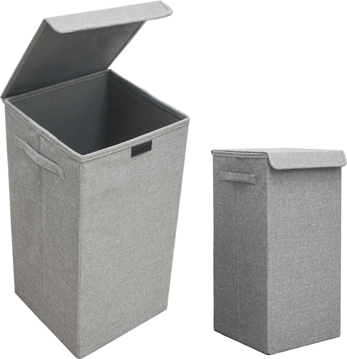 kosz na pranie 50L XXL z pokrywą szary - kosz na pranie 30x30x60 - składane pudełko na pranie