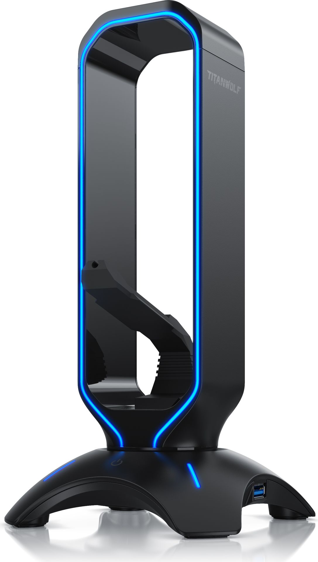 Stojak na słuchawki Titanwolf z 2 x USB 3.2 i mouse bungee Stojak na słuchawki z trybem zmiany koloru