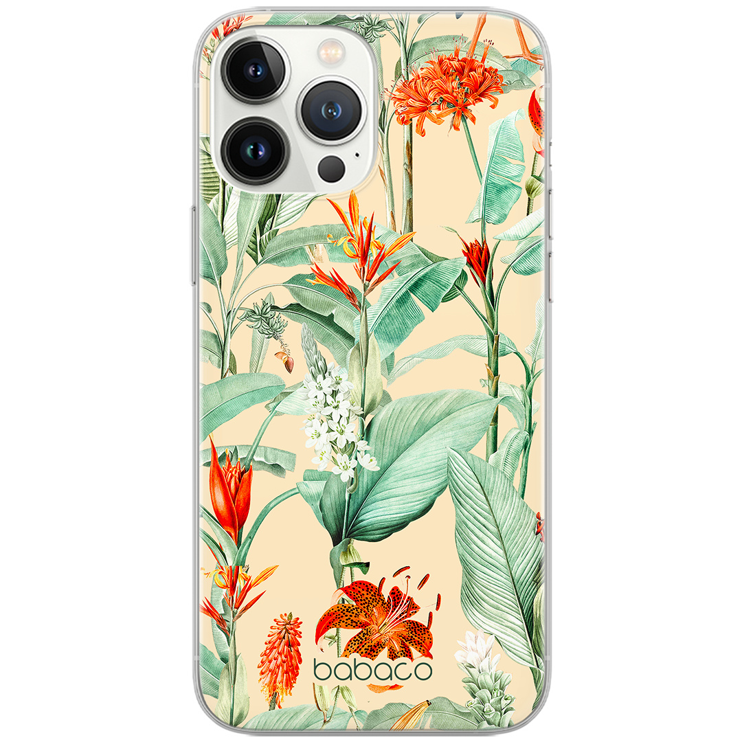 Etui do Samsung A40 Kwiaty 048 Babaco Nadruk pełny Beżowy