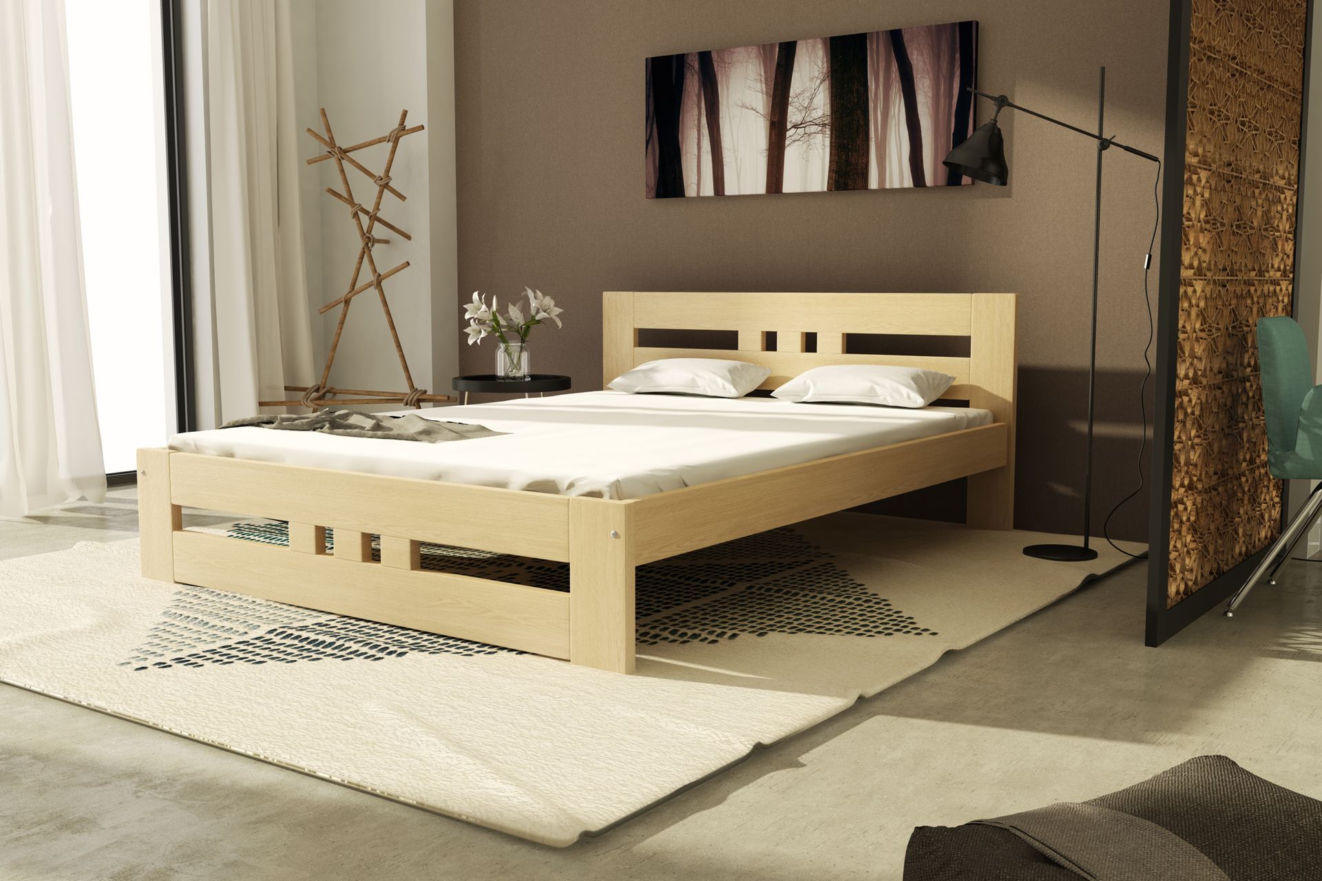 Łóżko drewniane MINIO 160 cm ROME drewno sosnowe