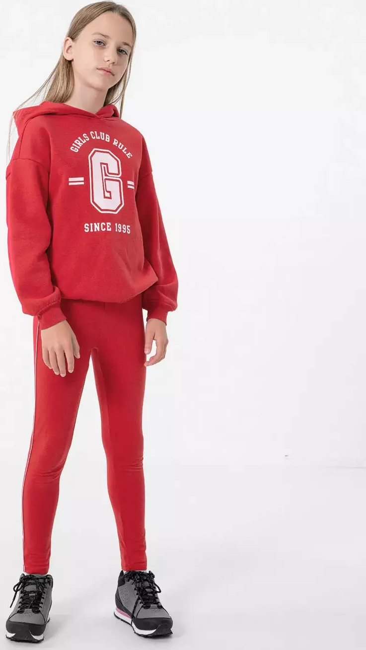 4F Bluza dziewczęca Hothur czerwona 146/152