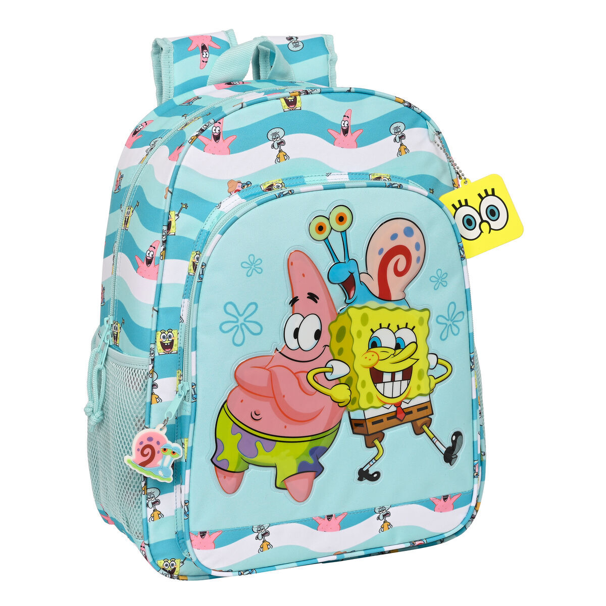Plecak szkolny Spongebob Stay positive niebieski biały (33 x 42 x 14 cm)