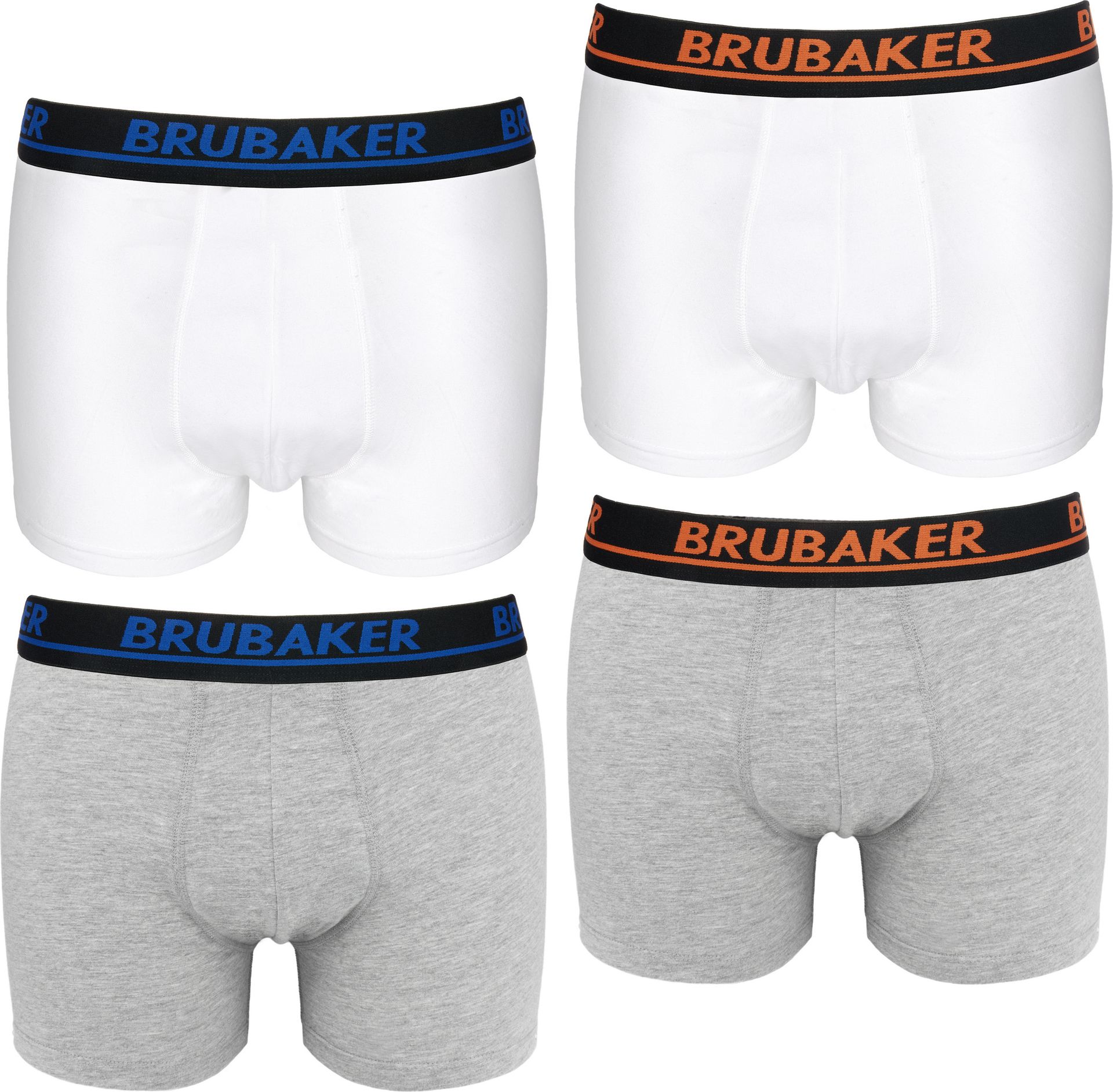 Bokserki męskie retro Brubaker - 4-pak retro szortów - Bokserki hipster z elastycznym pasem Wygodne i oddychające bez rozcięcia - Bielizna męska wykonana z bawełny i Lycry®