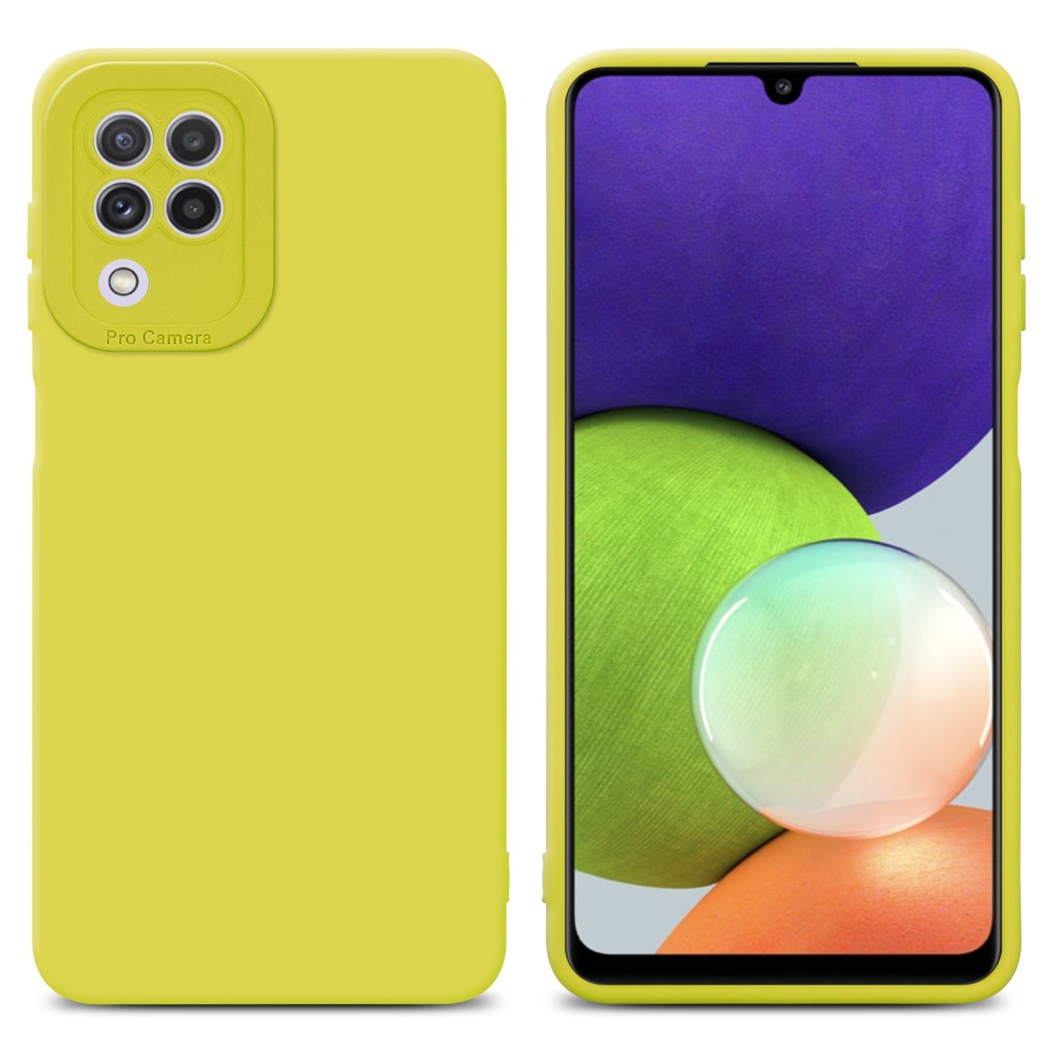 Pokrowiec Cadorabo do Samsung Galaxy A22 4G z żółtym silikonowym etui TPU na telefon komórkowy